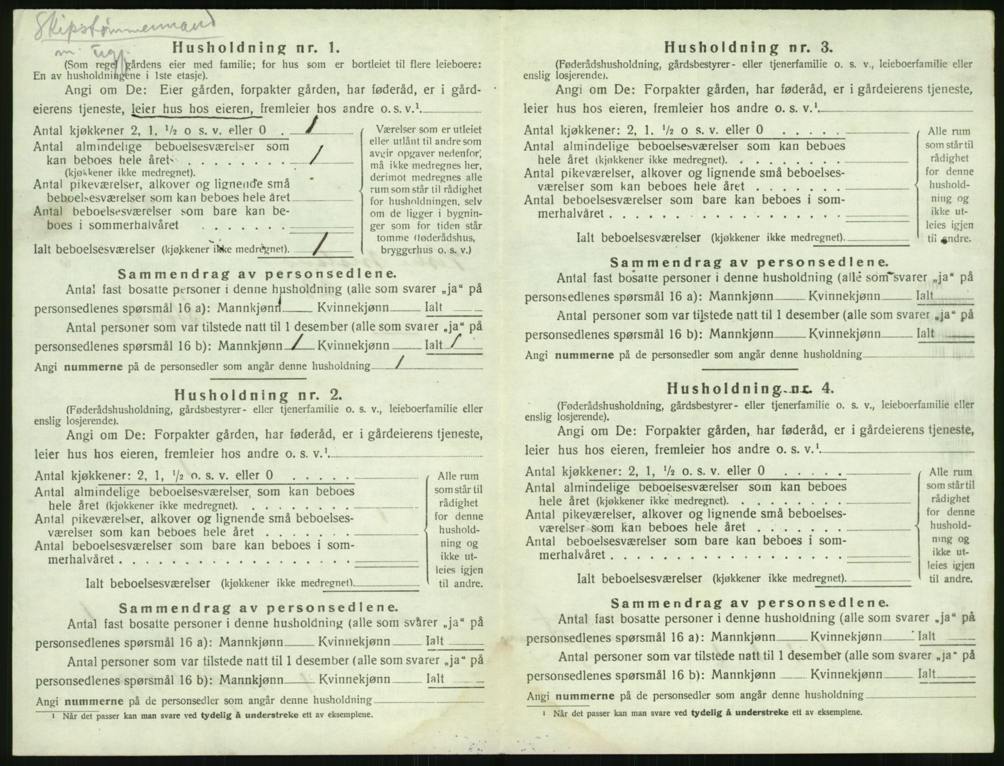 SAK, 1920 census for Vestre Moland, 1920, p. 864
