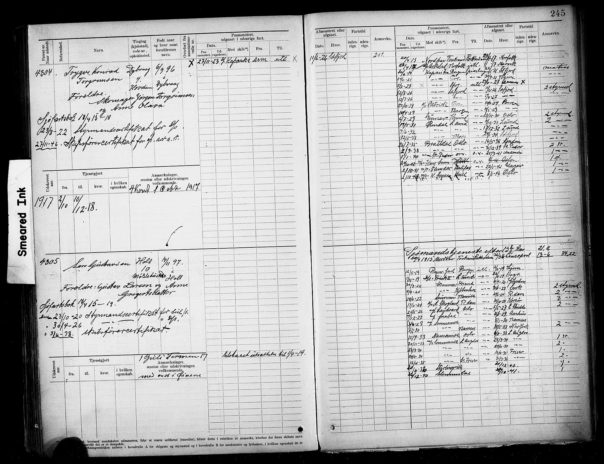 Tvedestrand mønstringskrets, AV/SAK-2031-0011/F/Fb/L0020: Hovedrulle A nr 3819-4409, U-36, 1906-1918, p. 253