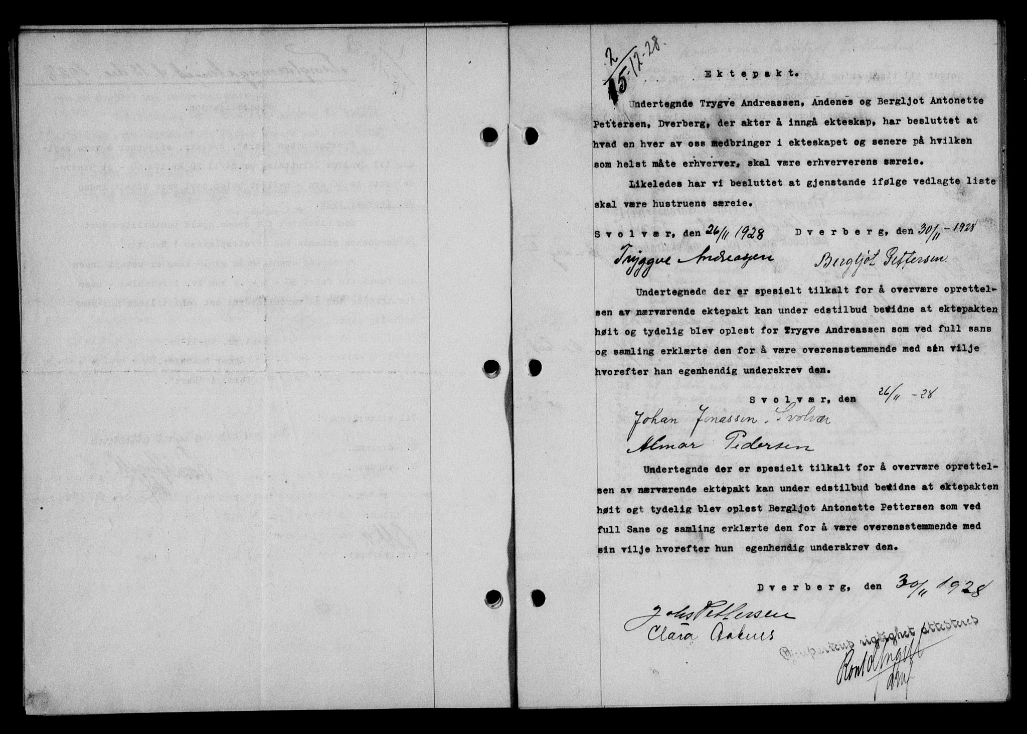 Lofoten sorenskriveri, SAT/A-0017/1/2/2C/L0018b: Mortgage book no. 18b, 1928-1928, Deed date: 15.12.1928