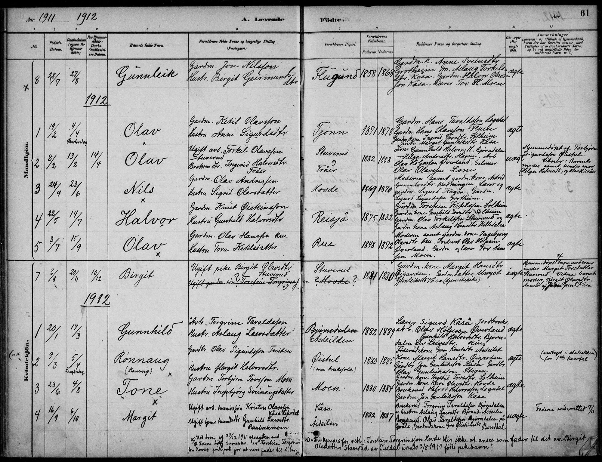 Hjartdal kirkebøker, SAKO/A-270/F/Fc/L0002: Parish register (official) no. III 2, 1880-1936, p. 61