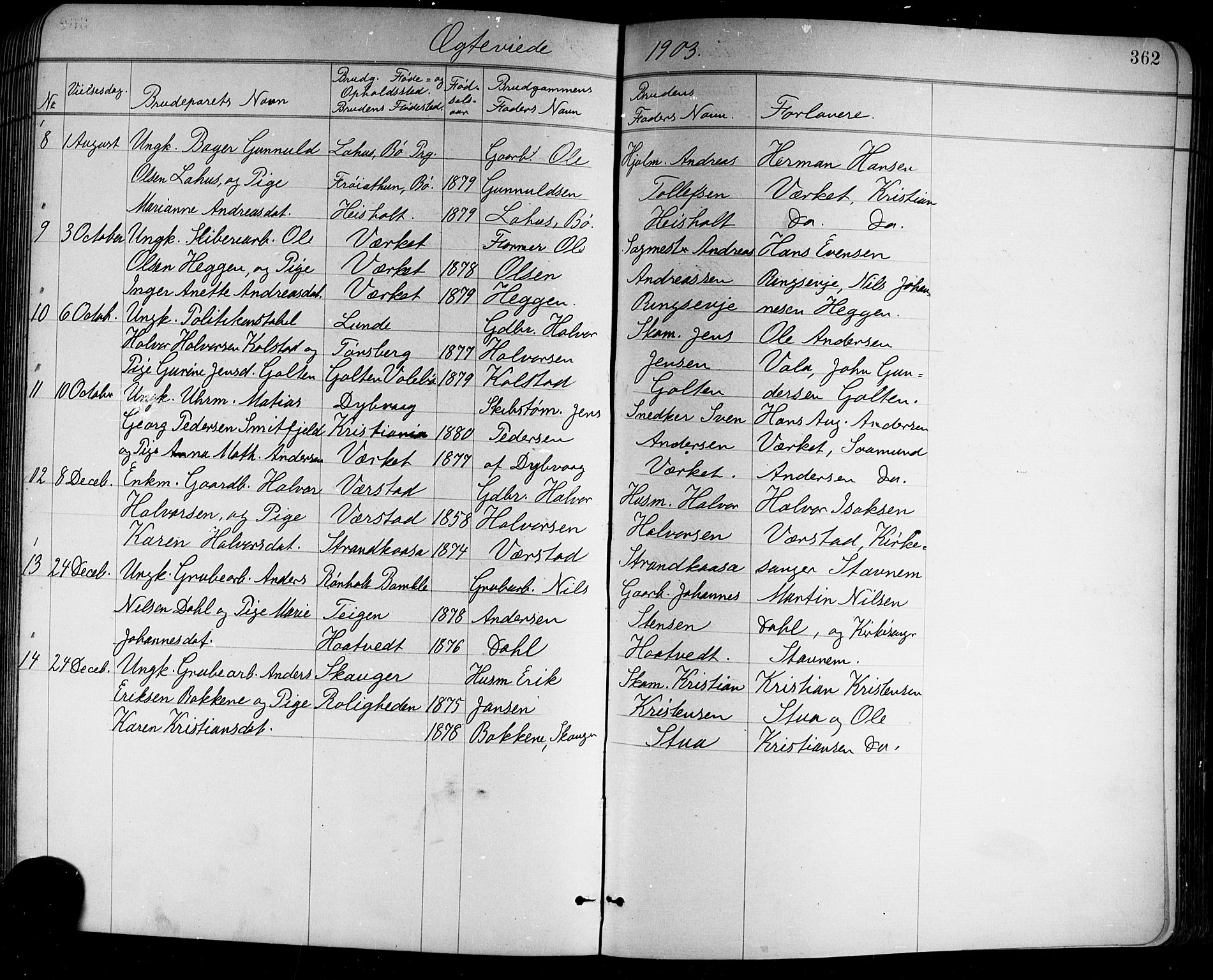 Holla kirkebøker, SAKO/A-272/G/Ga/L0005: Parish register (copy) no. I 5, 1891-1917, p. 362
