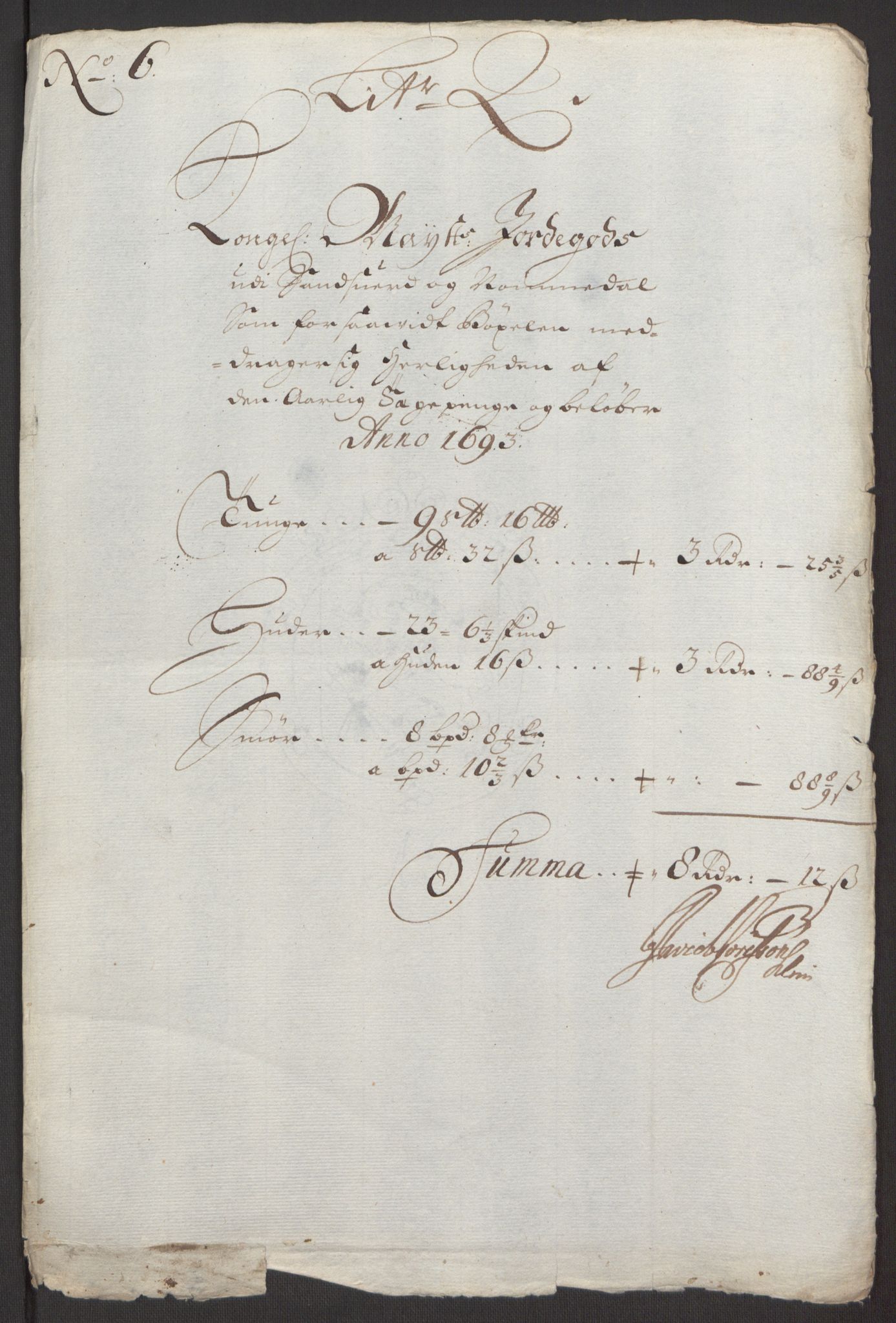 Rentekammeret inntil 1814, Reviderte regnskaper, Fogderegnskap, RA/EA-4092/R24/L1575: Fogderegnskap Numedal og Sandsvær, 1692-1695, p. 146