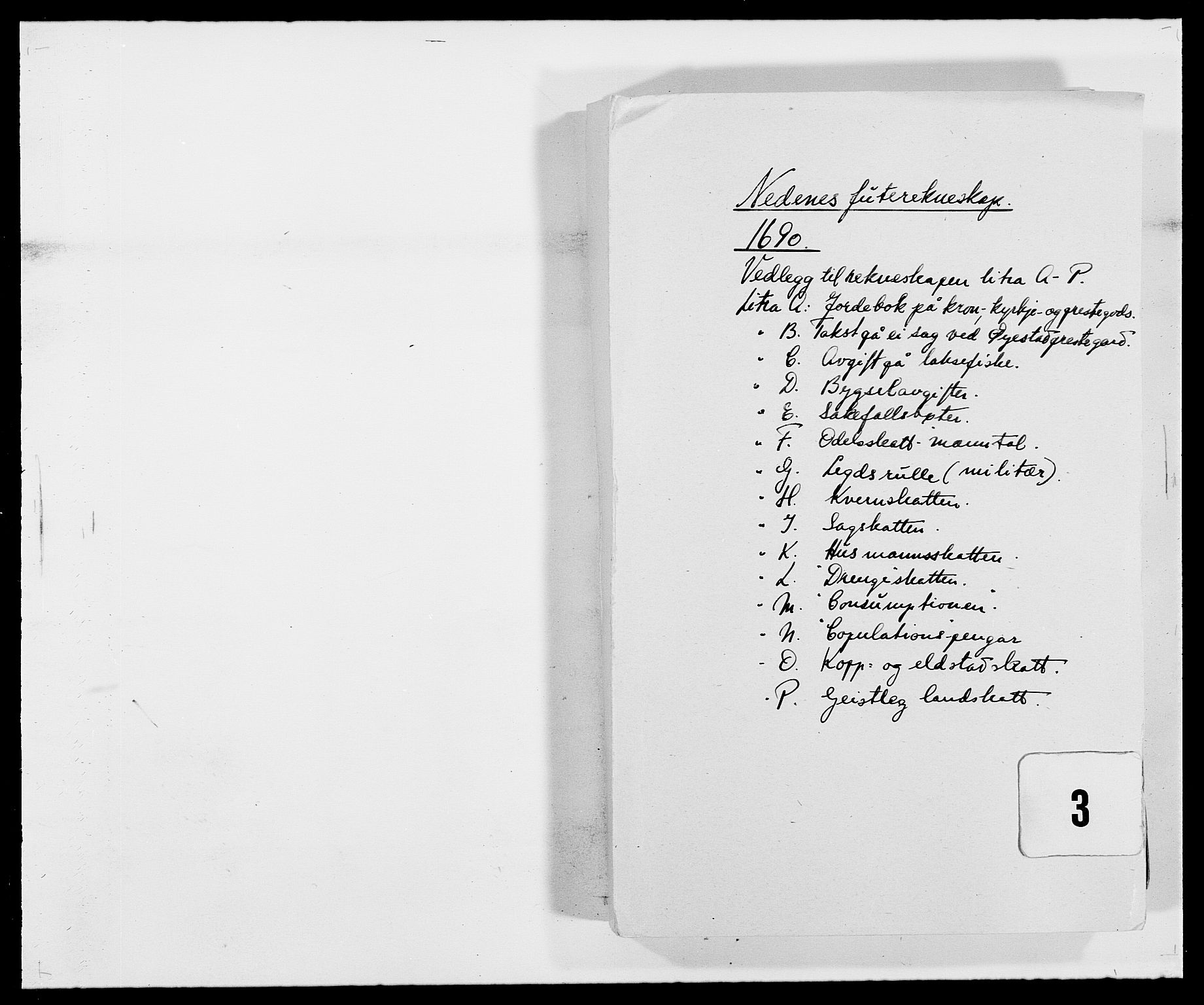 Rentekammeret inntil 1814, Reviderte regnskaper, Fogderegnskap, AV/RA-EA-4092/R39/L2310: Fogderegnskap Nedenes, 1690-1692, p. 103