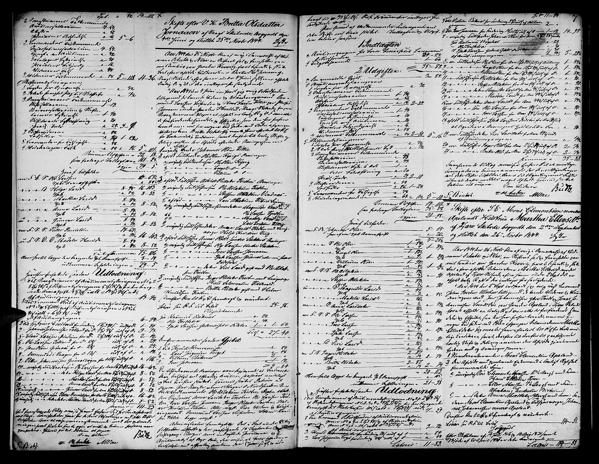Sunnhordland sorenskrivar, AV/SAB-A-2401/1/H/Ha/Had/L0006: Skifteprotokollar. Føyen, Fjære og Våg. Register i protokoll., 1844-1853, p. 6-7