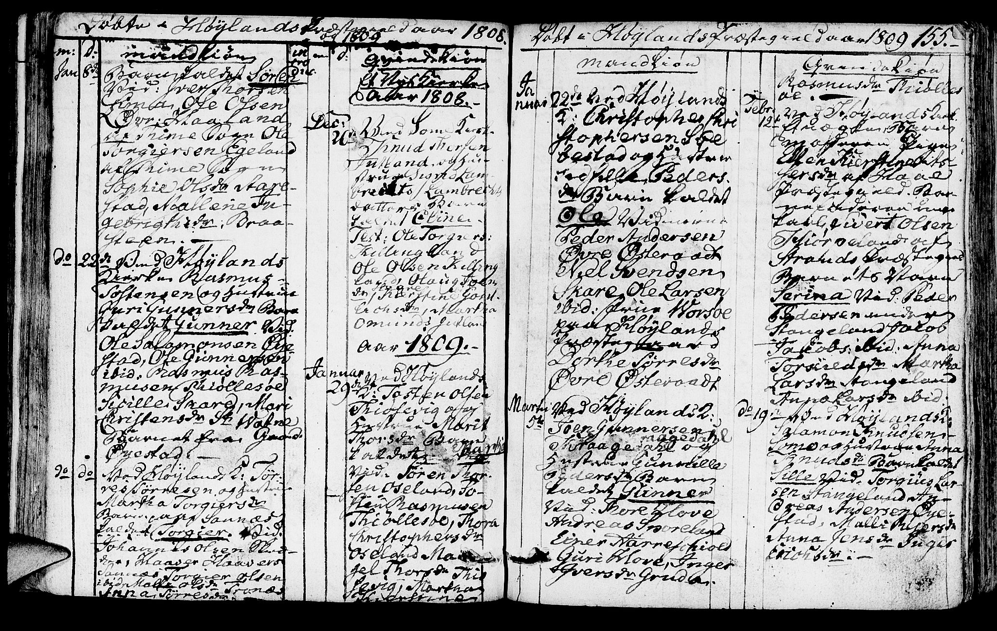 Høyland sokneprestkontor, AV/SAST-A-101799/001/30BA/L0005: Parish register (official) no. A 5, 1804-1815, p. 155