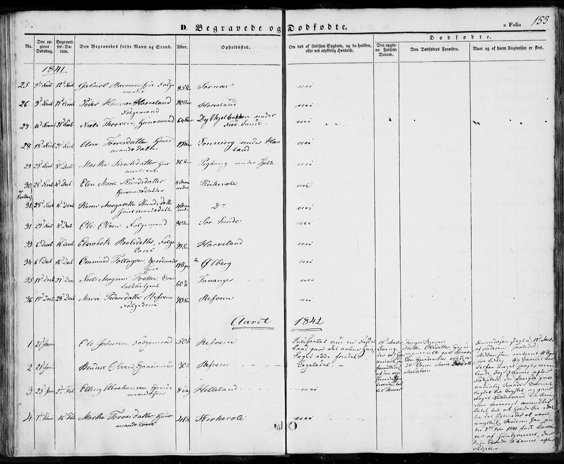 Håland sokneprestkontor, AV/SAST-A-101802/001/30BA/L0006: Parish register (official) no. A 6, 1842-1853, p. 155
