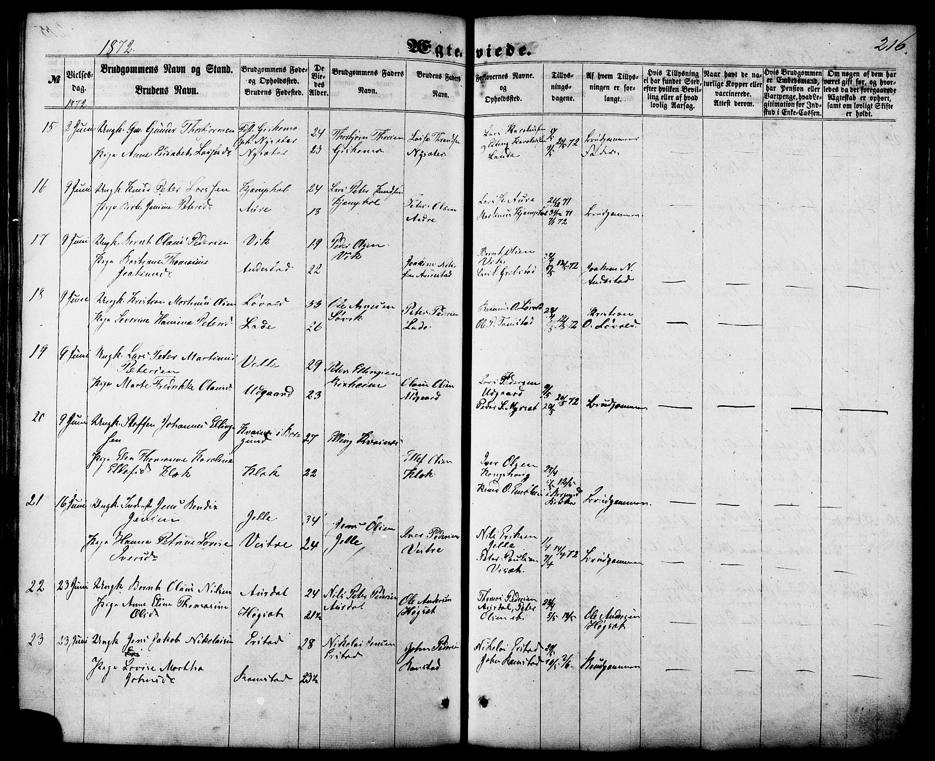 Ministerialprotokoller, klokkerbøker og fødselsregistre - Møre og Romsdal, AV/SAT-A-1454/522/L0314: Parish register (official) no. 522A09, 1863-1877, p. 216