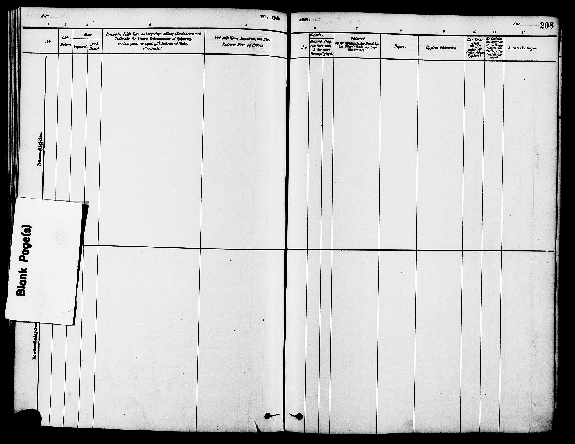 Tysvær sokneprestkontor, AV/SAST-A -101864/H/Ha/Haa/L0006: Parish register (official) no. A 6, 1878-1896, p. 208