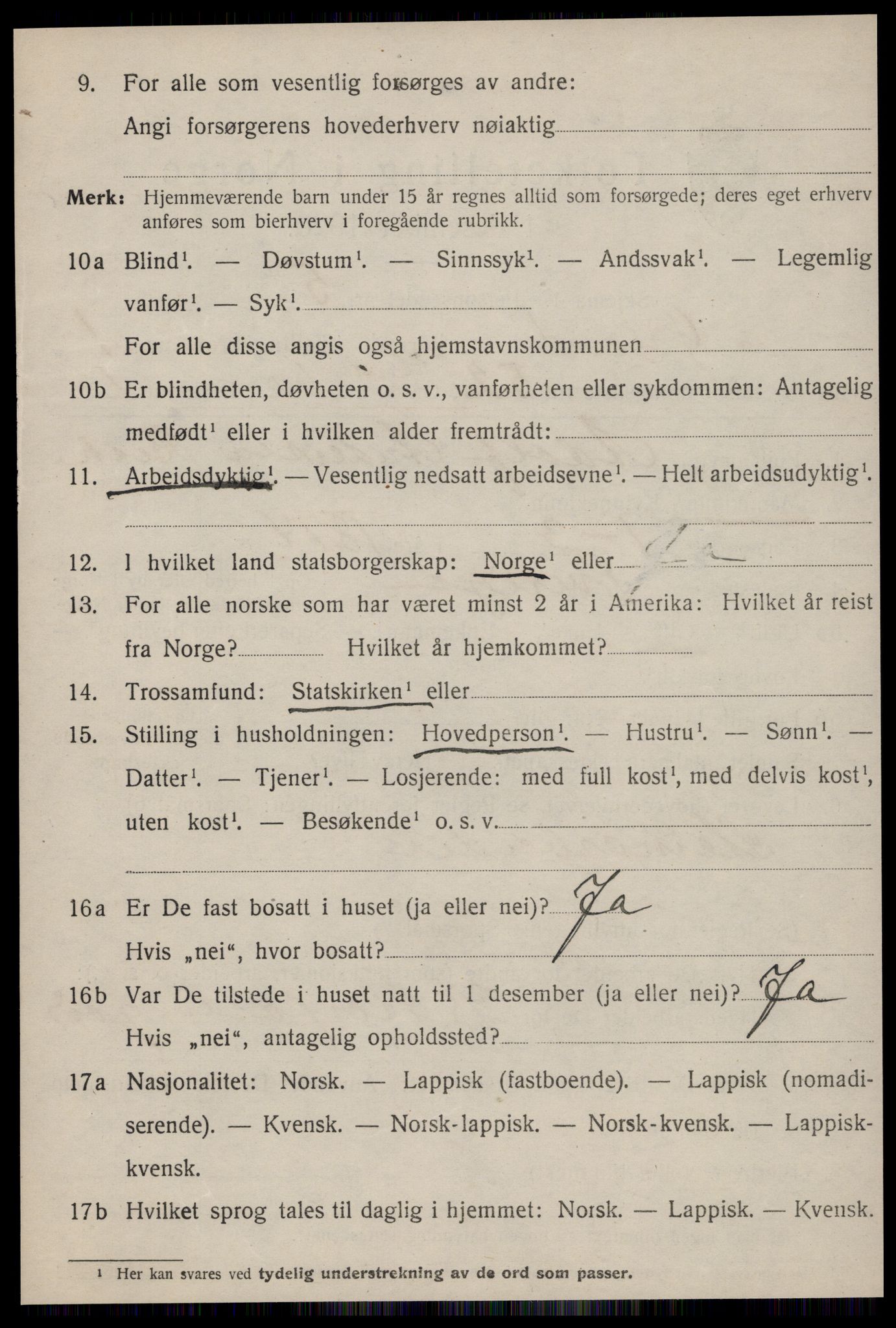 SAT, 1920 census for Ørland, 1920, p. 1978