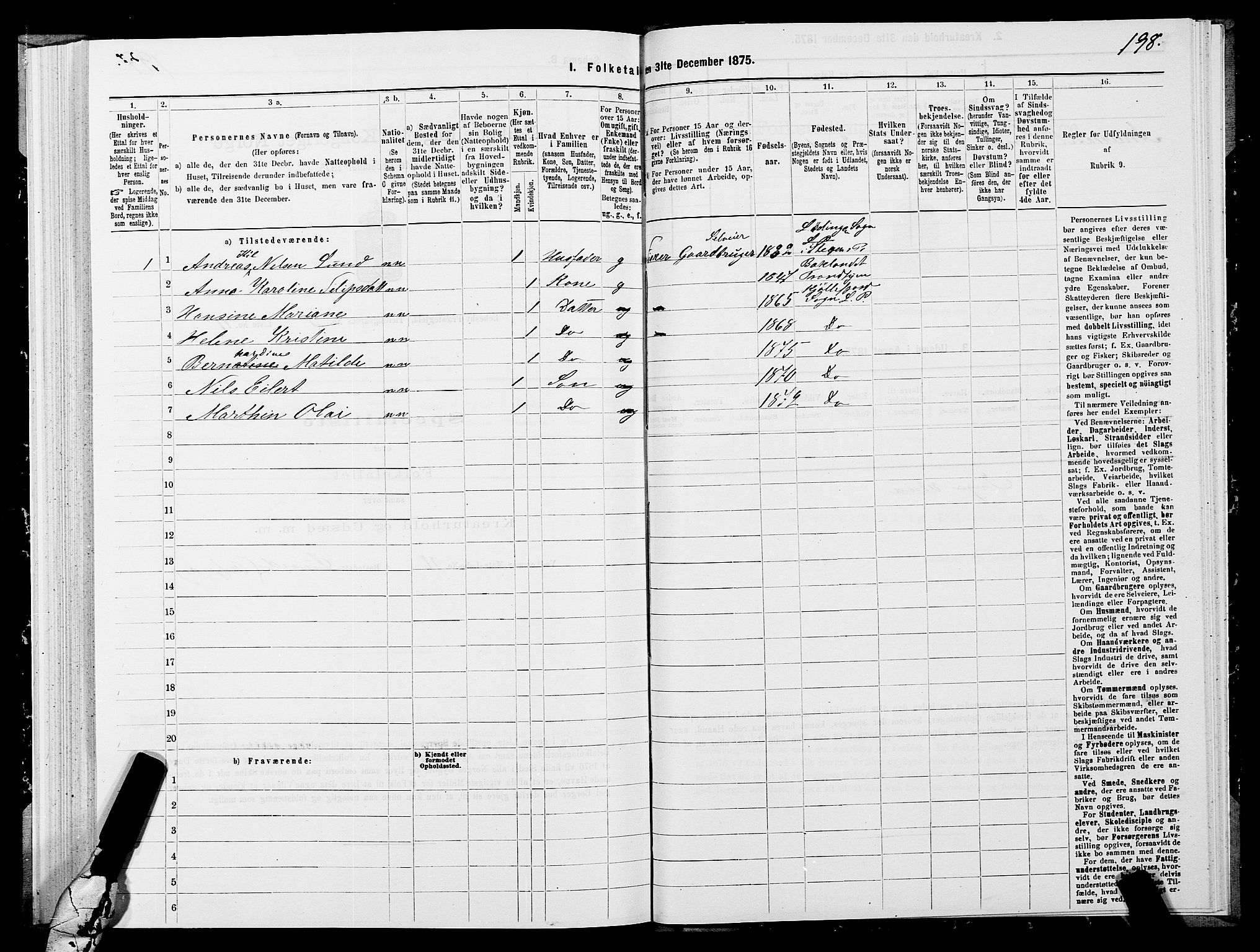 SATØ, 1875 census for 2022P Lebesby, 1875, p. 1198