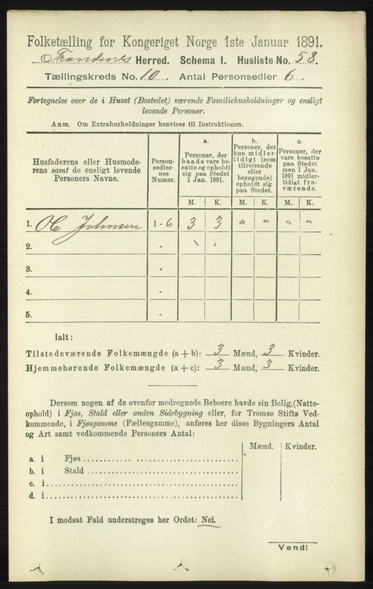 RA, 1891 census for 1914 Trondenes, 1891, p. 7491