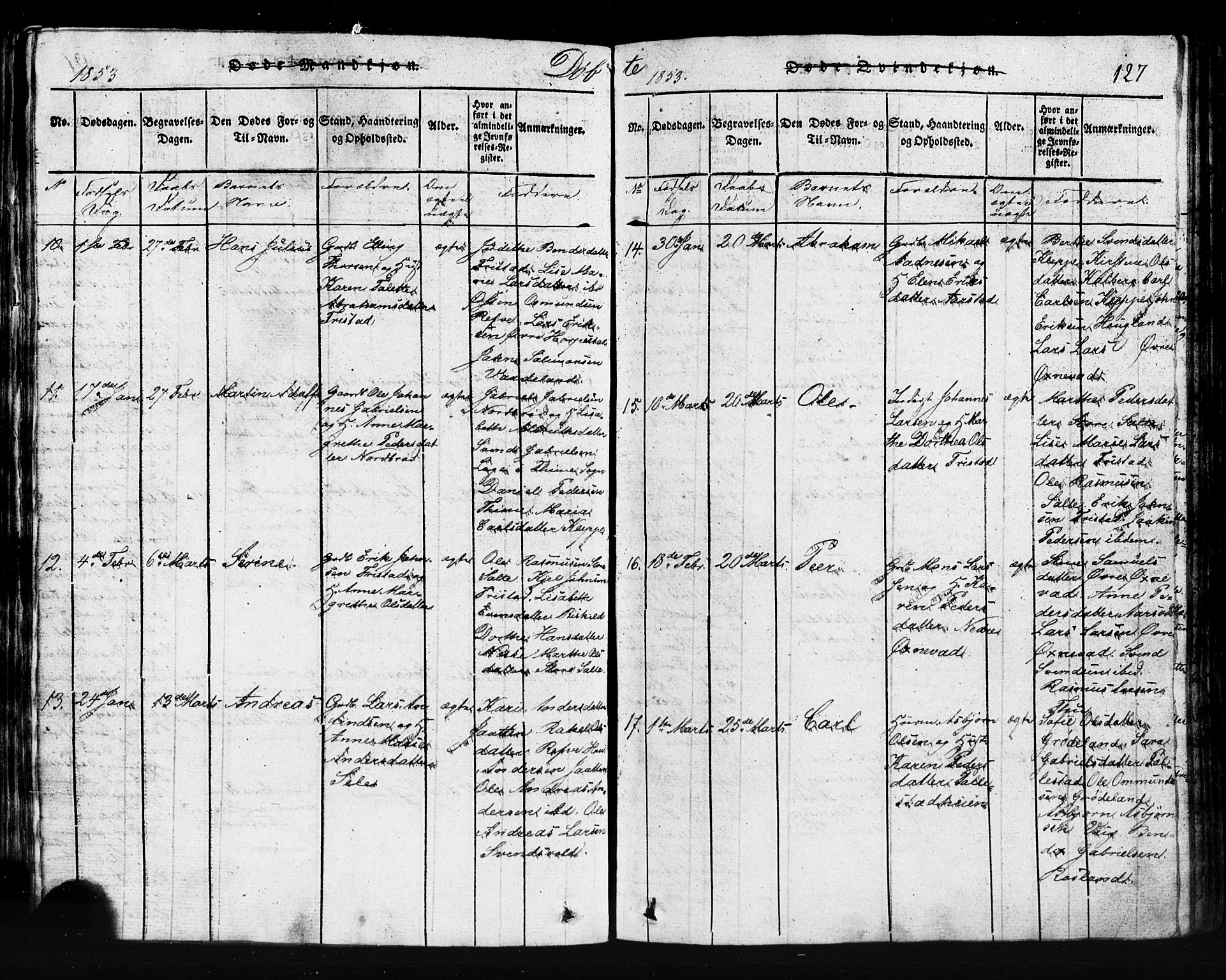 Klepp sokneprestkontor, AV/SAST-A-101803/001/3/30BB/L0001: Parish register (copy) no.  B 1, 1816-1859, p. 127