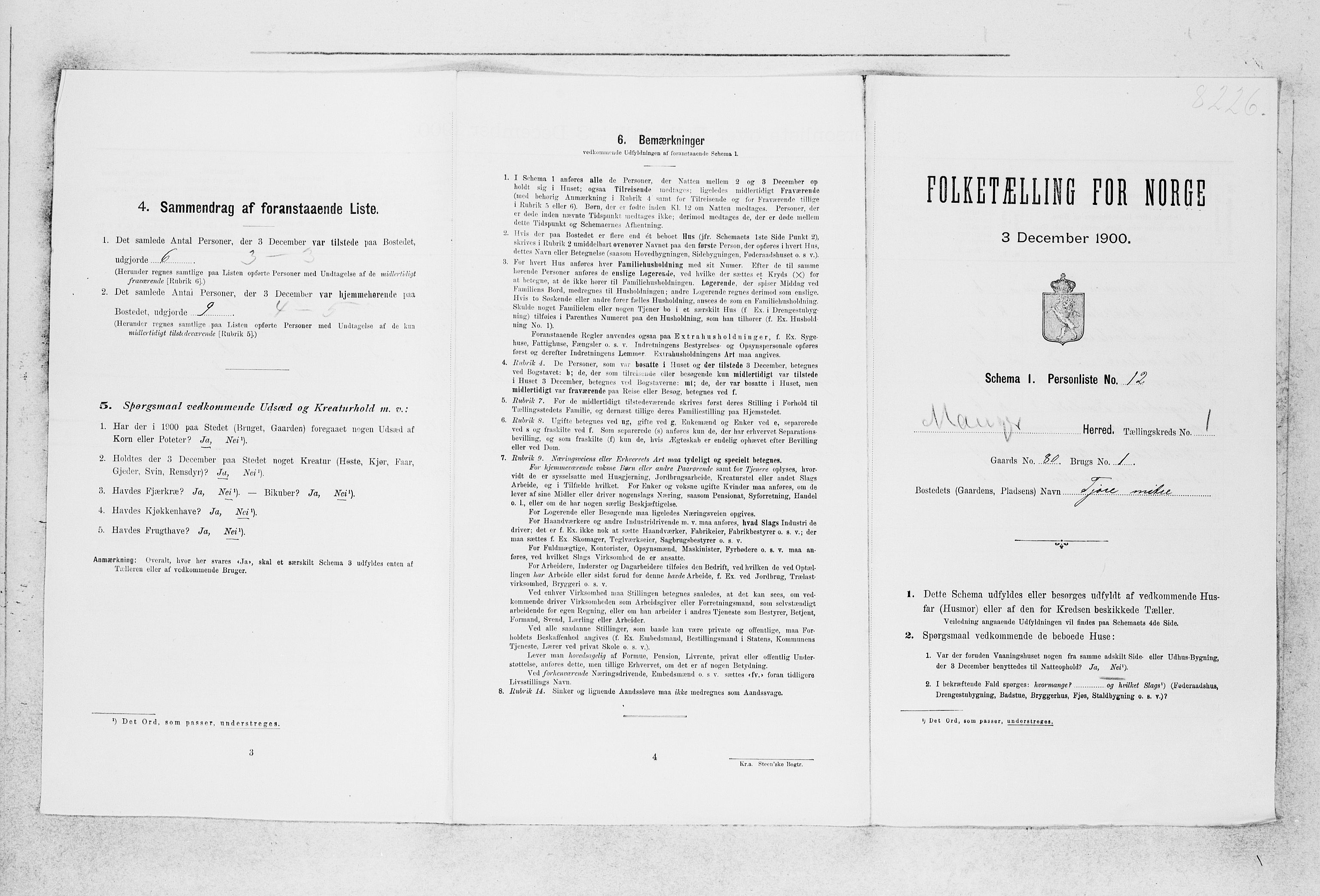 SAB, 1900 census for Manger, 1900, p. 147