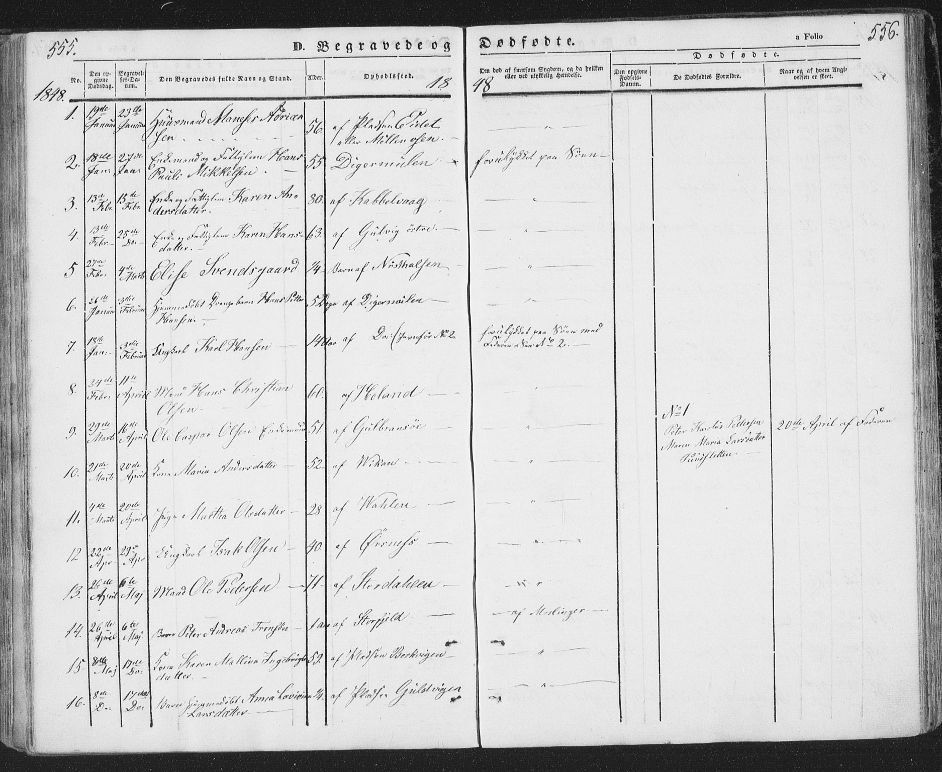 Ministerialprotokoller, klokkerbøker og fødselsregistre - Nordland, SAT/A-1459/874/L1072: Parish register (copy) no. 874C01, 1843-1859, p. 555-556