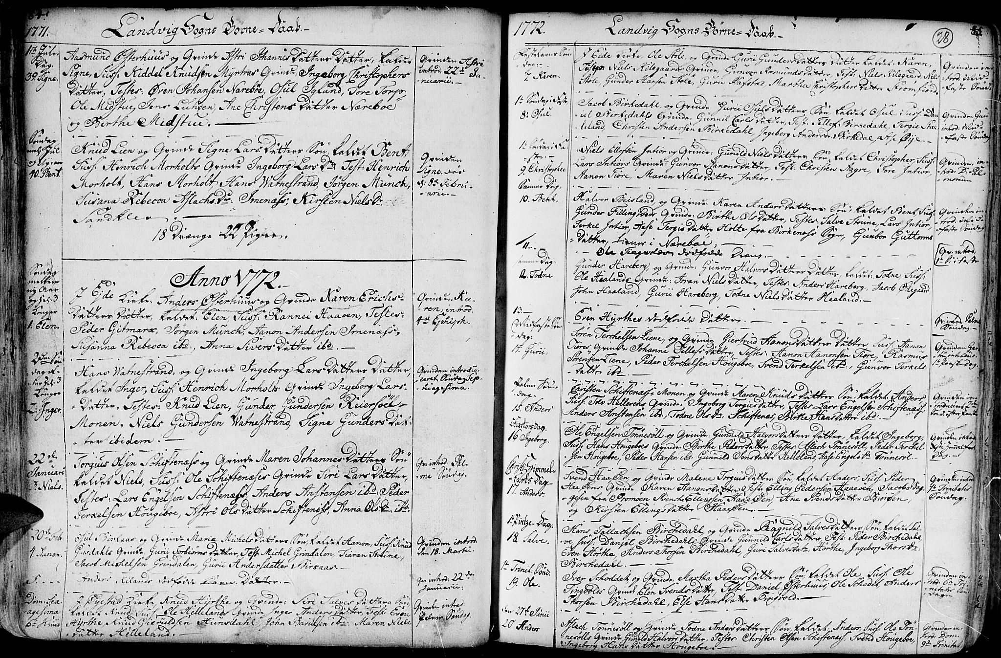 Hommedal sokneprestkontor, AV/SAK-1111-0023/F/Fa/Fab/L0002: Parish register (official) no. A 2 /1, 1741-1848, p. 28