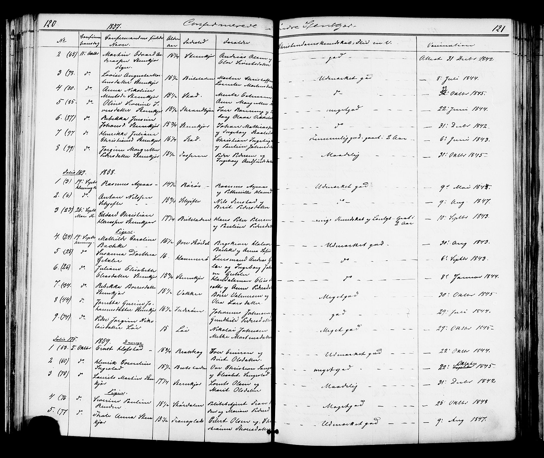 Ministerialprotokoller, klokkerbøker og fødselsregistre - Nord-Trøndelag, SAT/A-1458/739/L0367: Parish register (official) no. 739A01 /1, 1838-1868, p. 120-121