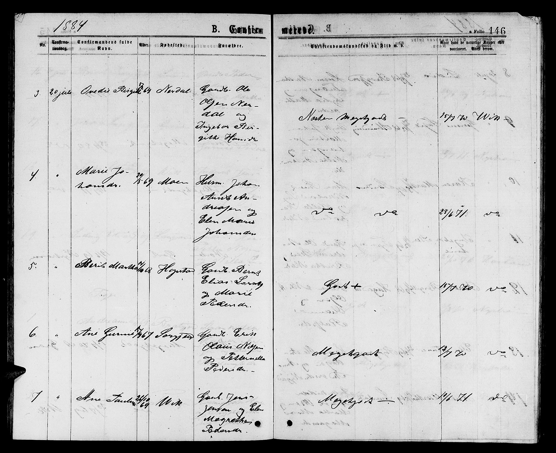 Ministerialprotokoller, klokkerbøker og fødselsregistre - Sør-Trøndelag, AV/SAT-A-1456/657/L0715: Parish register (copy) no. 657C02, 1873-1888, p. 146