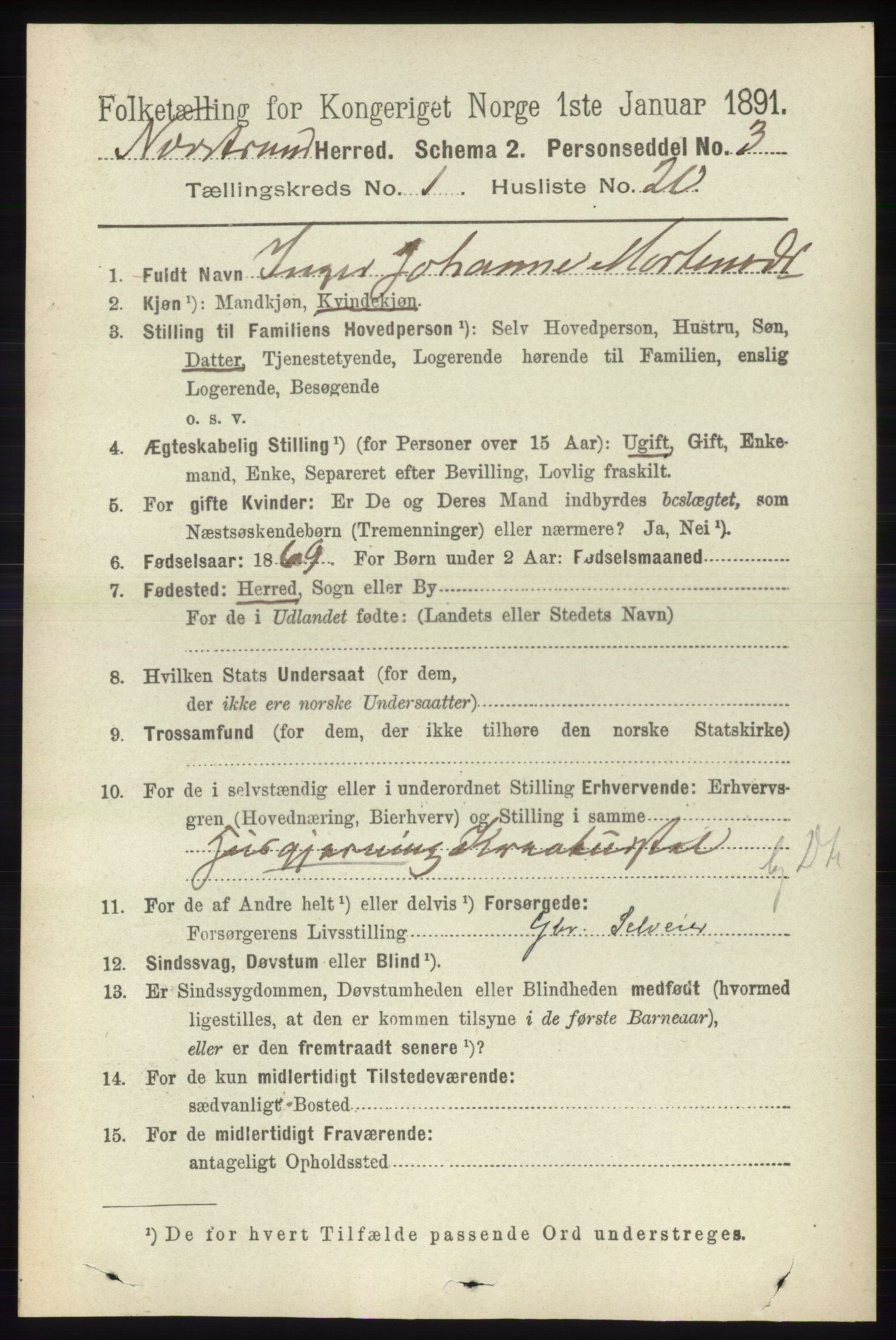 RA, 1891 census for 1139 Nedstrand, 1891, p. 180