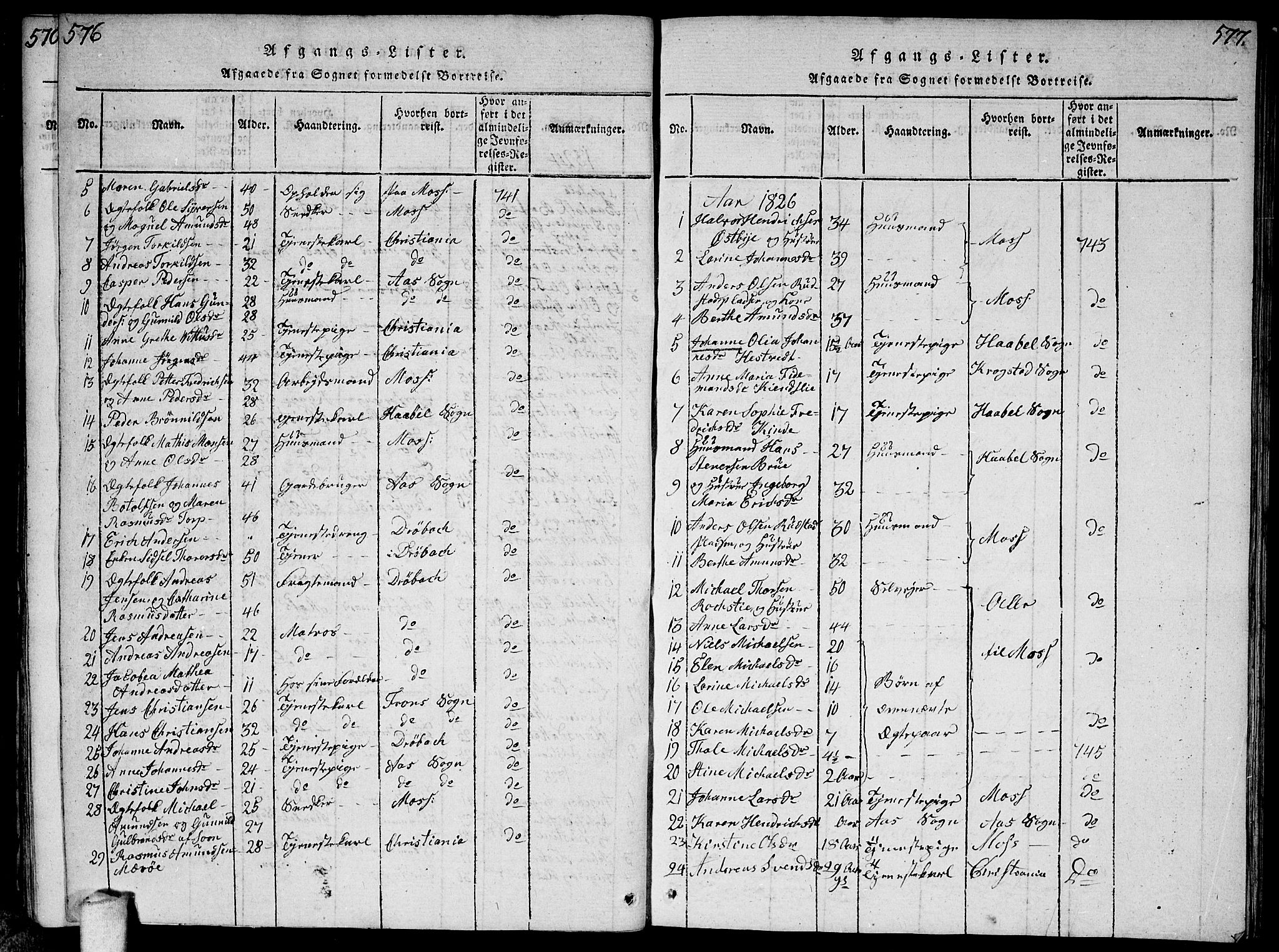 Vestby prestekontor Kirkebøker, SAO/A-10893/F/Fa/L0005: Parish register (official) no. I 5, 1814-1827, p. 576-577