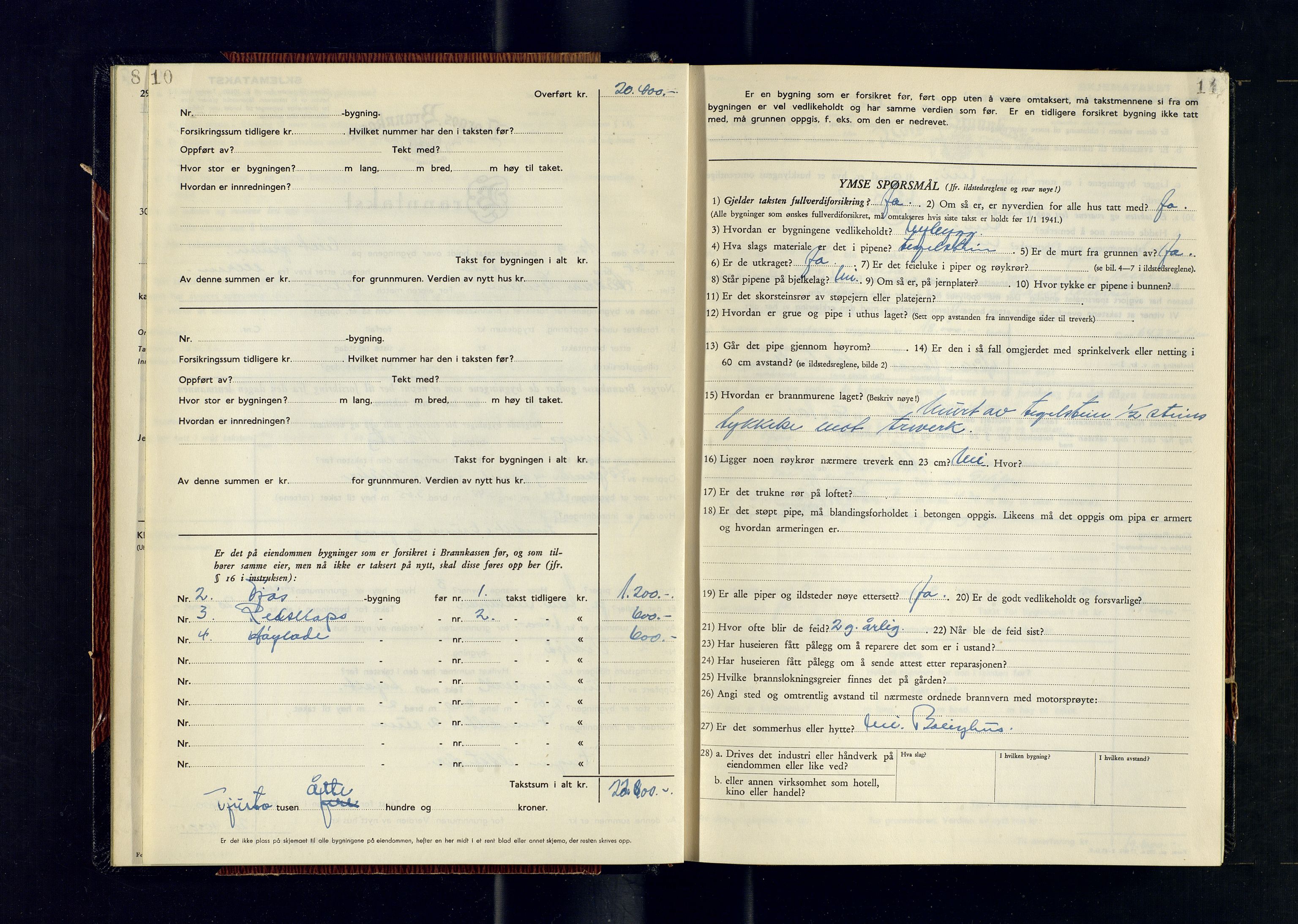 Alta lensmannskontor, AV/SATØ-S-1165/O/Ob/L0184: Branntakstprotokoll, 1950-1953, p. 10-11