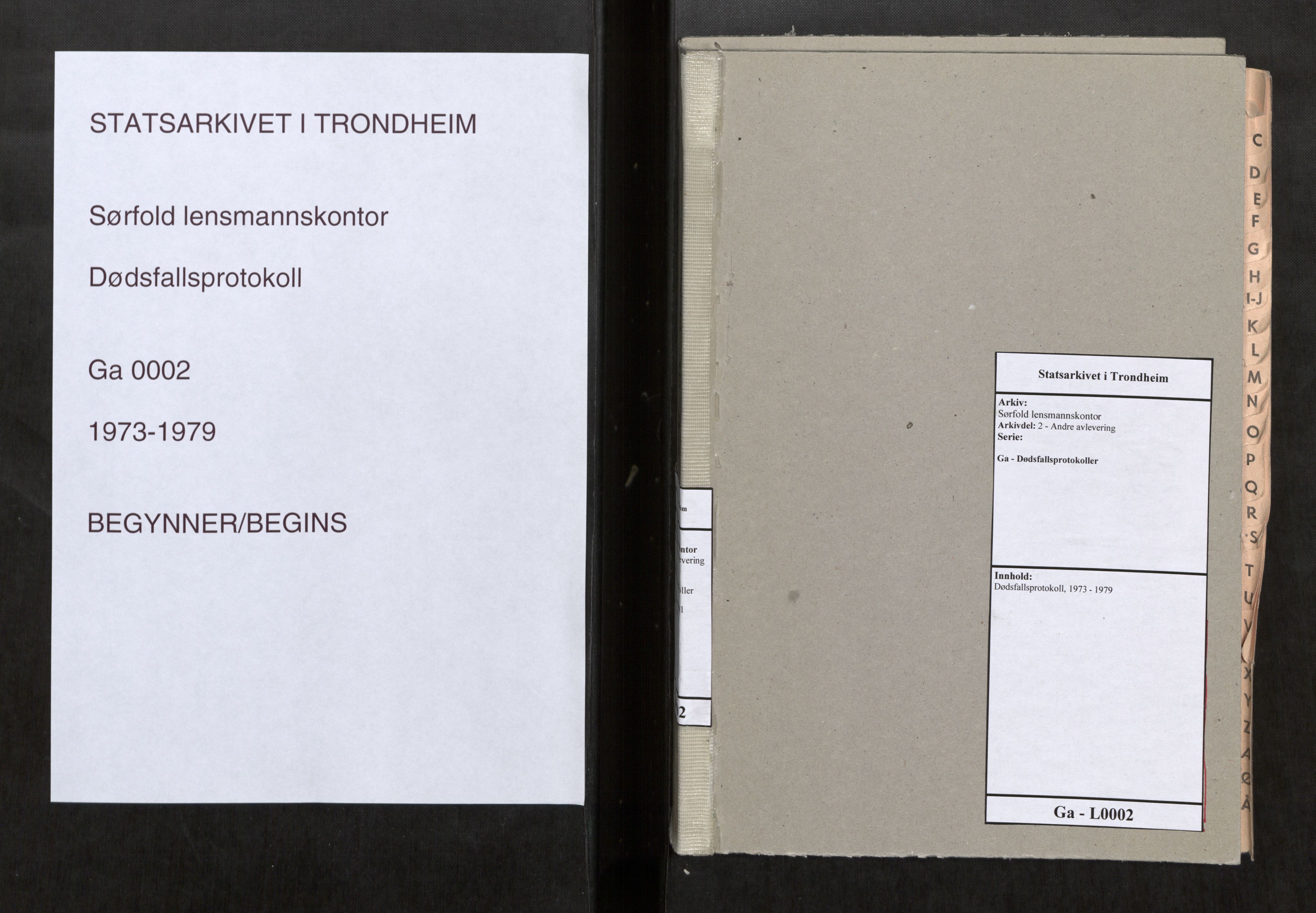 Sørfold lensmannskontor, SAT/A-5711/2/Ga/L0002: Dødsfallsprotokoll, 1973-1979