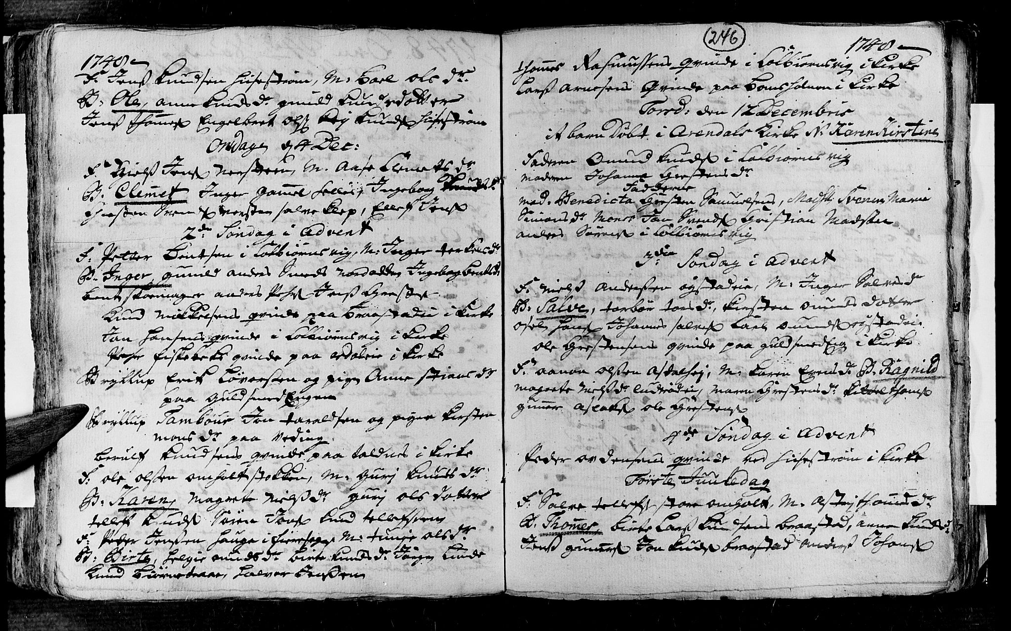 Øyestad sokneprestkontor, AV/SAK-1111-0049/F/Fa/L0004: Parish register (official) no. A 4, 1730-1750, p. 246