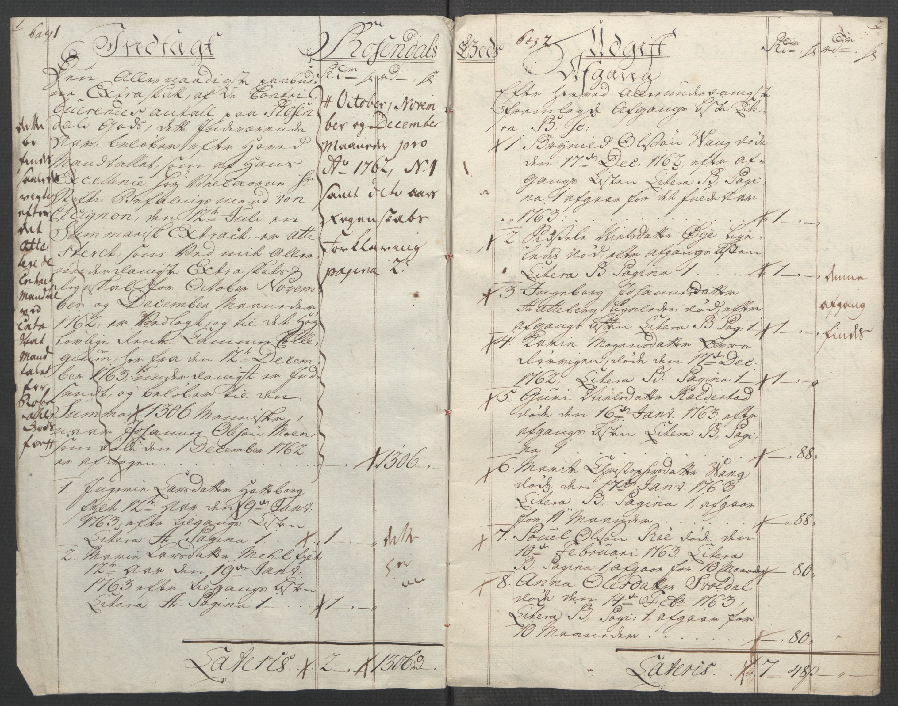 Rentekammeret inntil 1814, Reviderte regnskaper, Fogderegnskap, AV/RA-EA-4092/R49/L3157: Ekstraskatten Rosendal Baroni, 1762-1772, p. 17