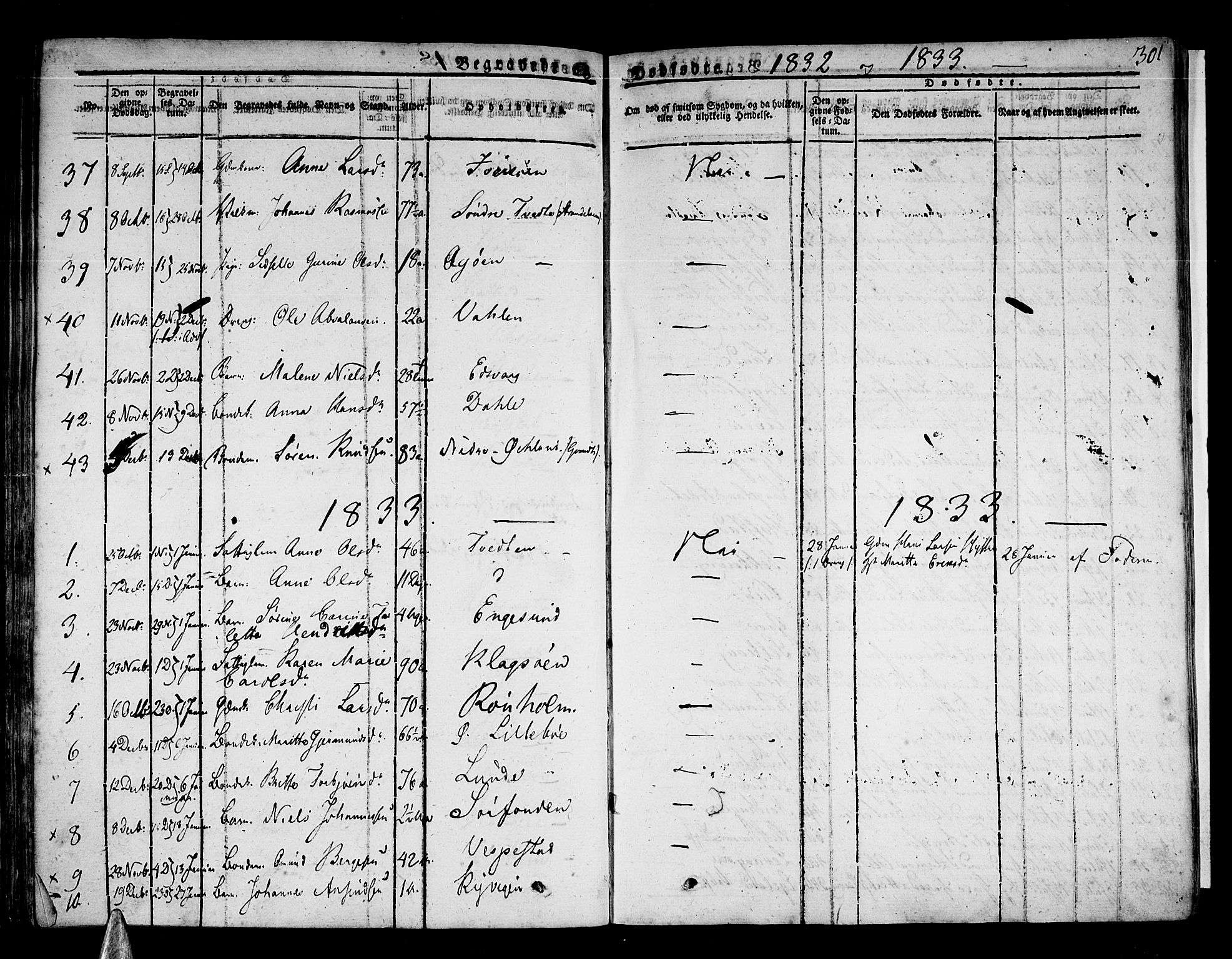 Stord sokneprestembete, SAB/A-78201/H/Haa: Parish register (official) no. A 6, 1826-1840, p. 301
