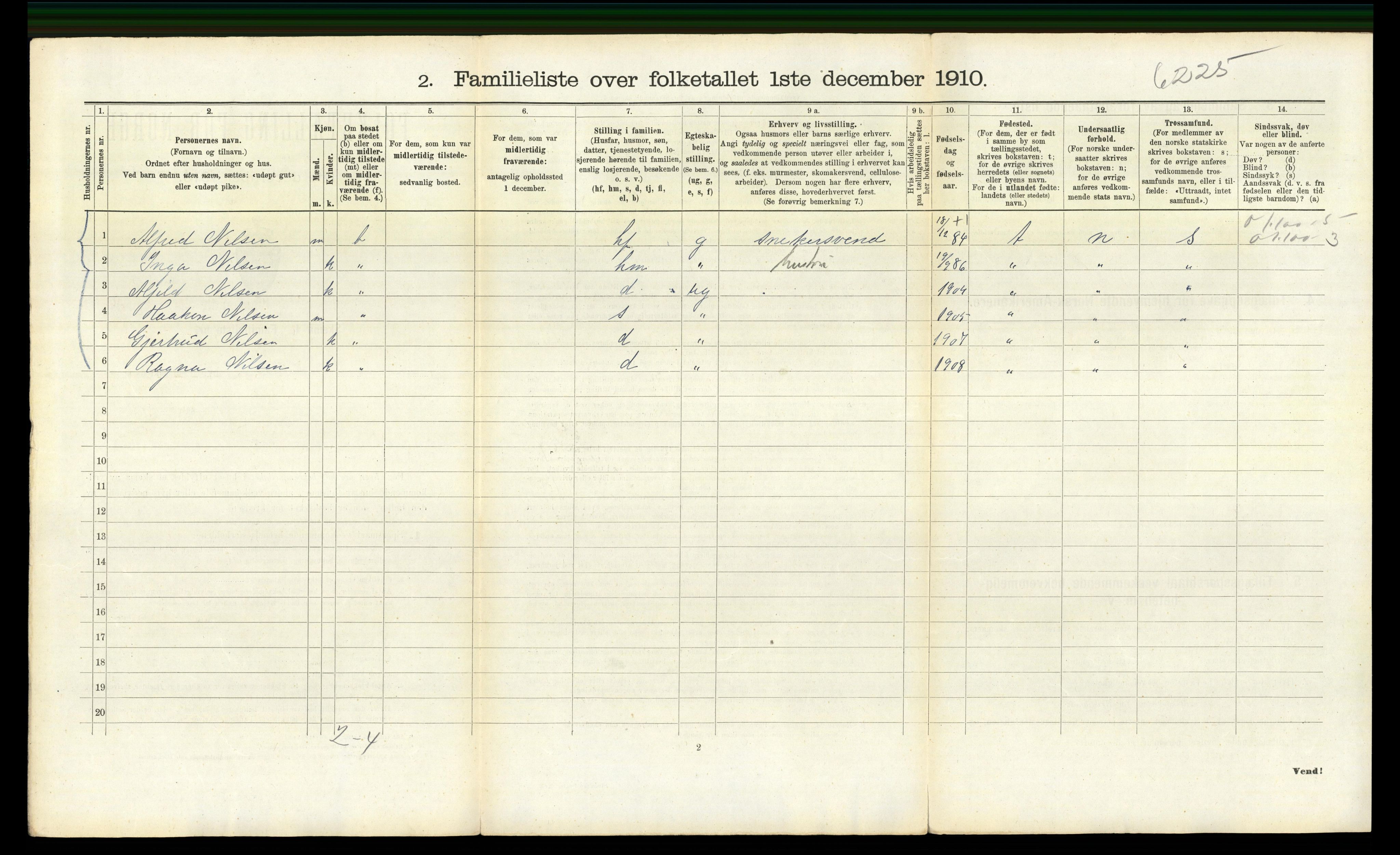 RA, 1910 census for Bergen, 1910, p. 39644