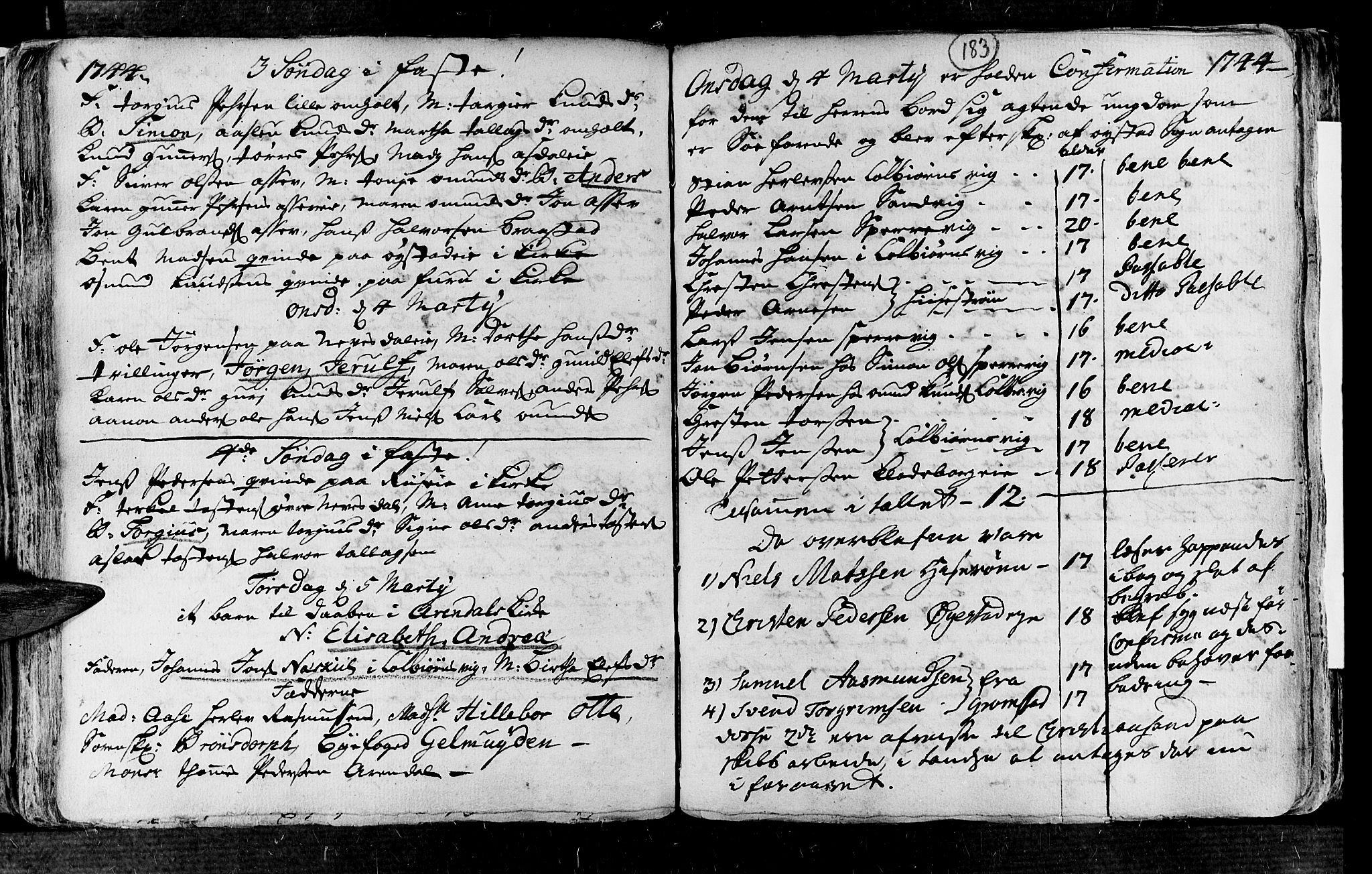 Øyestad sokneprestkontor, AV/SAK-1111-0049/F/Fa/L0004: Parish register (official) no. A 4, 1730-1750, p. 183