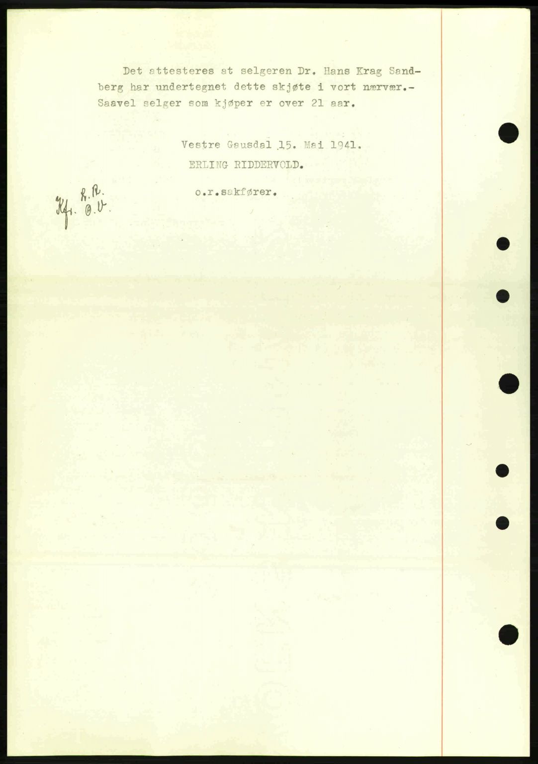 Sør-Gudbrandsdal tingrett, SAH/TING-004/H/Hb/Hbd/L0009: Mortgage book no. A9, 1941-1941, Diary no: : 1382/1941