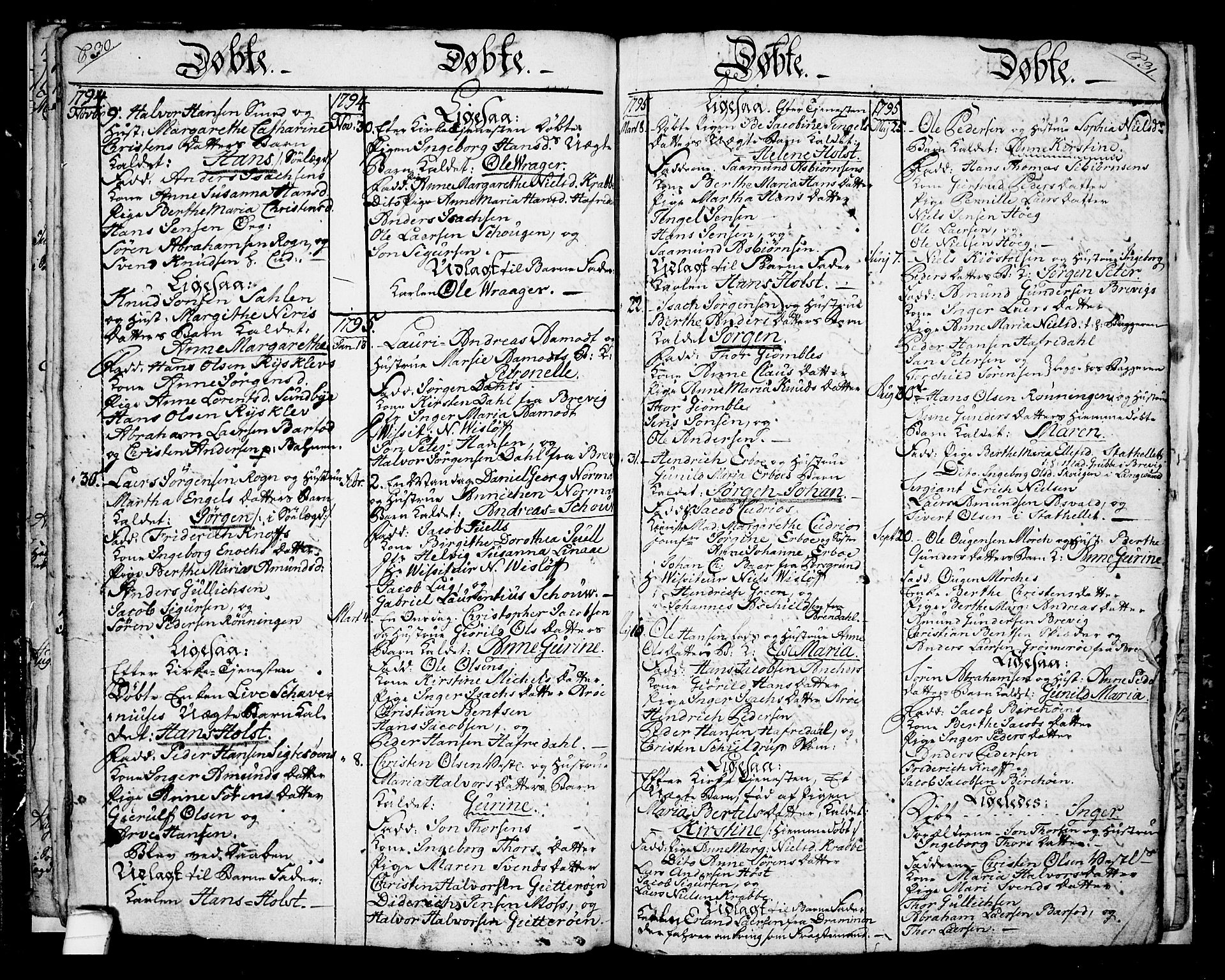 Langesund kirkebøker, SAKO/A-280/G/Ga/L0001: Parish register (copy) no. 1, 1783-1801, p. 30-31