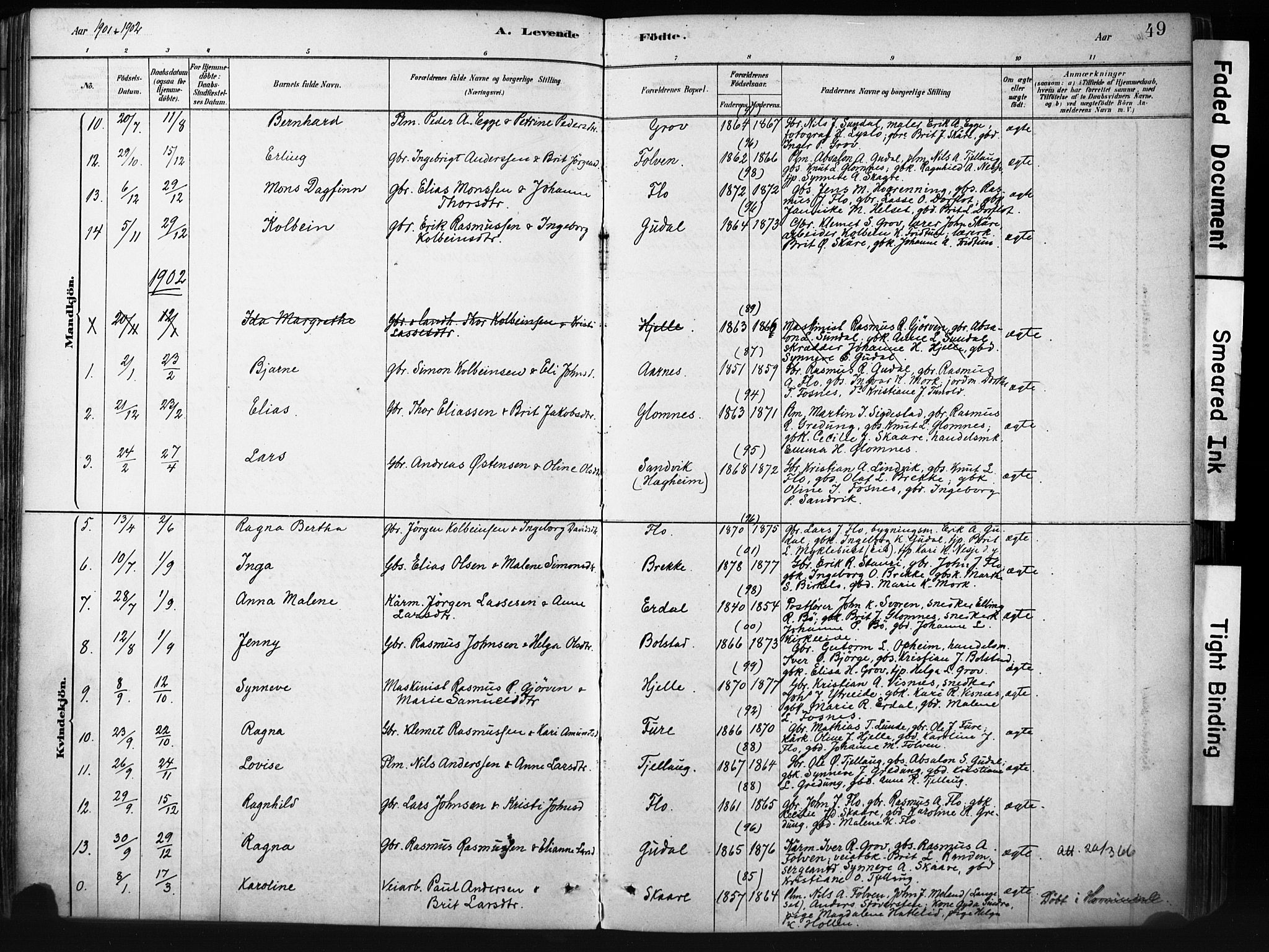 Stryn Sokneprestembete, AV/SAB-A-82501: Parish register (official) no. D 1, 1878-1907, p. 49