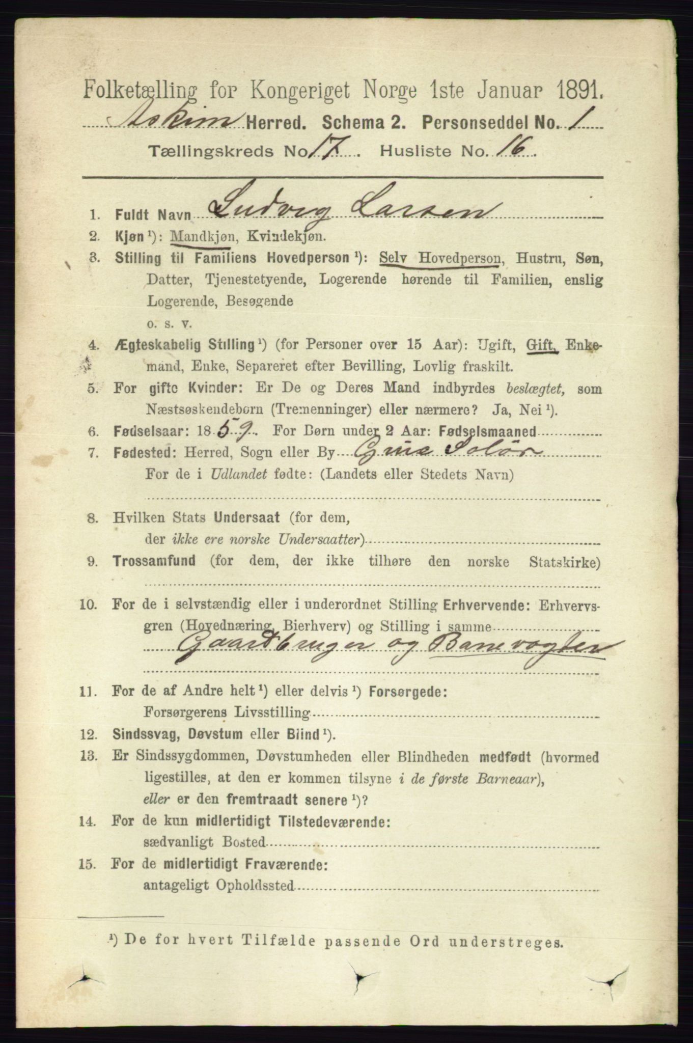 RA, 1891 census for 0124 Askim, 1891, p. 2940