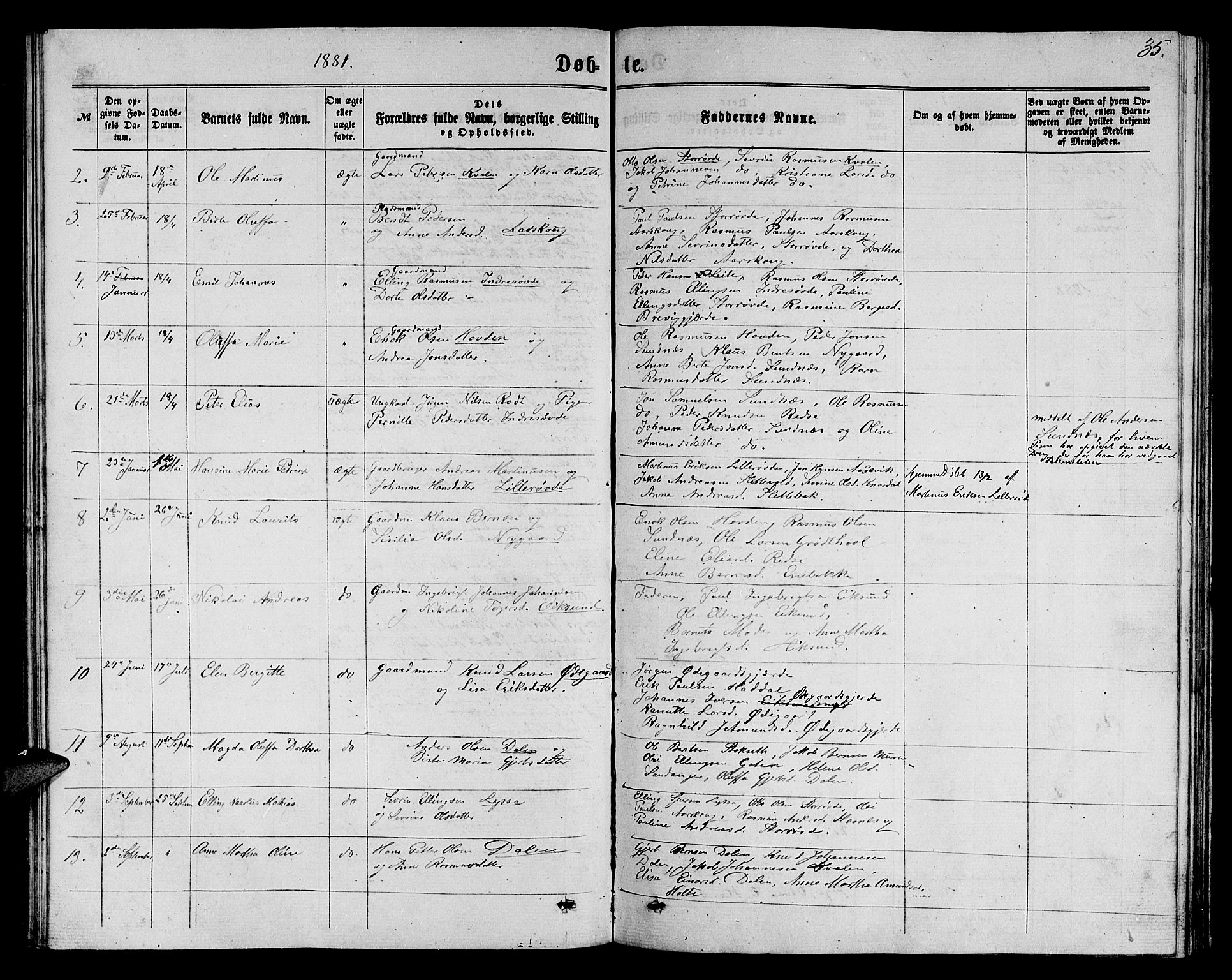 Ministerialprotokoller, klokkerbøker og fødselsregistre - Møre og Romsdal, SAT/A-1454/504/L0059: Parish register (copy) no. 504C01, 1863-1883, p. 35