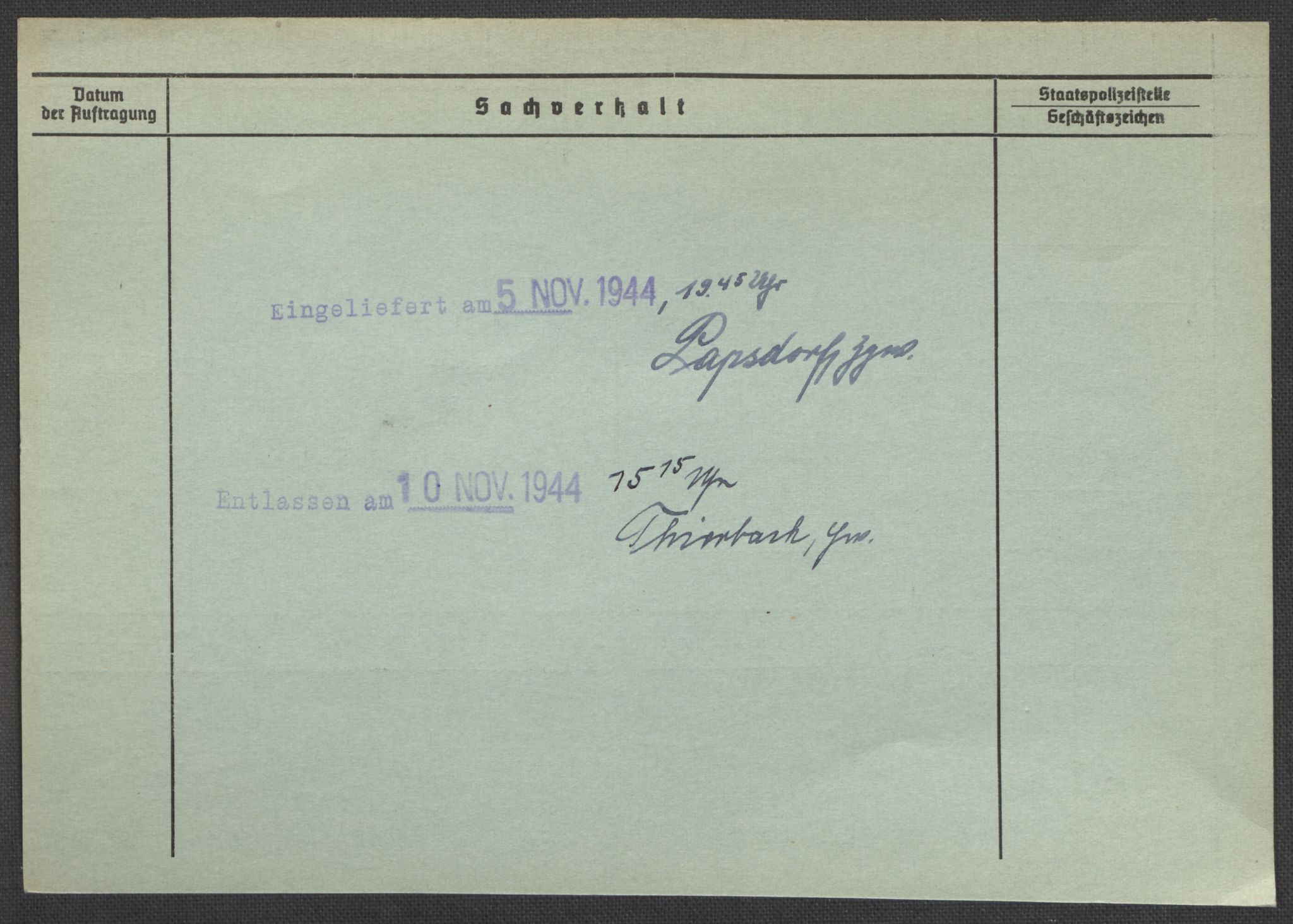 Befehlshaber der Sicherheitspolizei und des SD, AV/RA-RAFA-5969/E/Ea/Eaa/L0004: Register over norske fanger i Møllergata 19: Hal-Hæ, 1940-1945, p. 1444