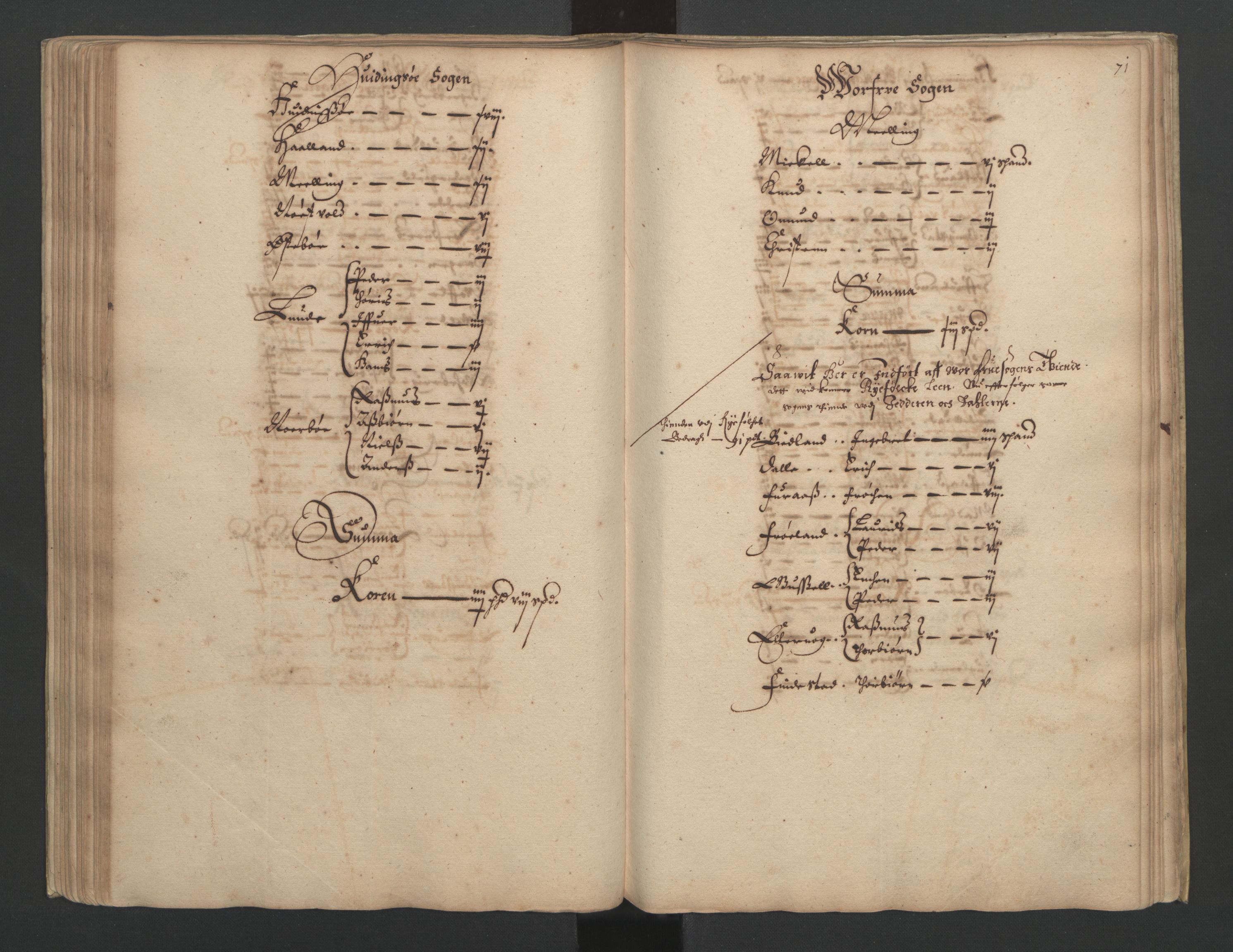 Rentekammeret inntil 1814, Realistisk ordnet avdeling, RA/EA-4070/L/L0023/0002: Stavanger lagdømme: / [B]: Kronens jordebok., 1661, p. 70b-71a