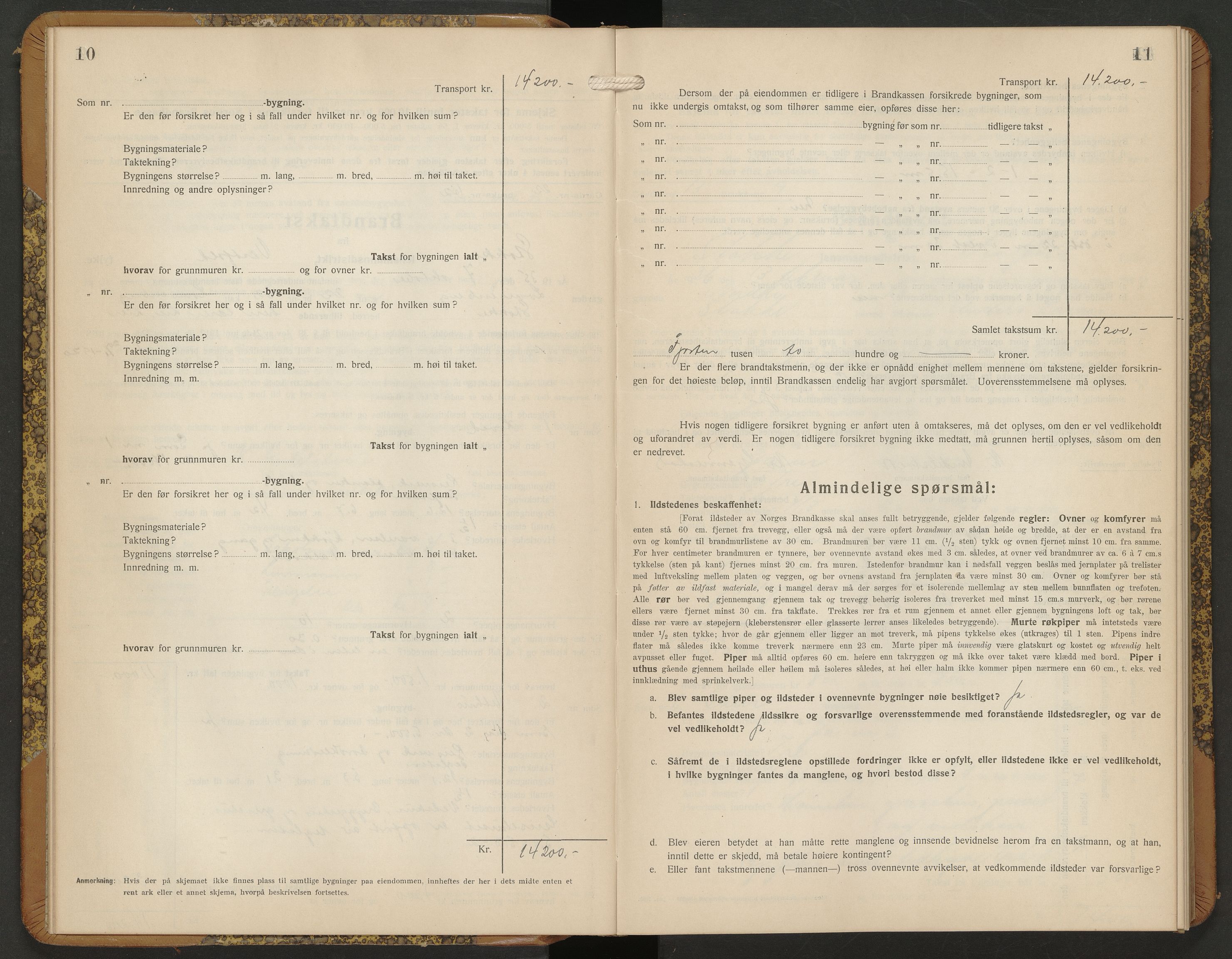 Stokke lensmannskontor, AV/SAKO-A-550/Y/Yb/Ybb/L0003: Skjematakstprotokoll, 1935-1951, p. 10-11