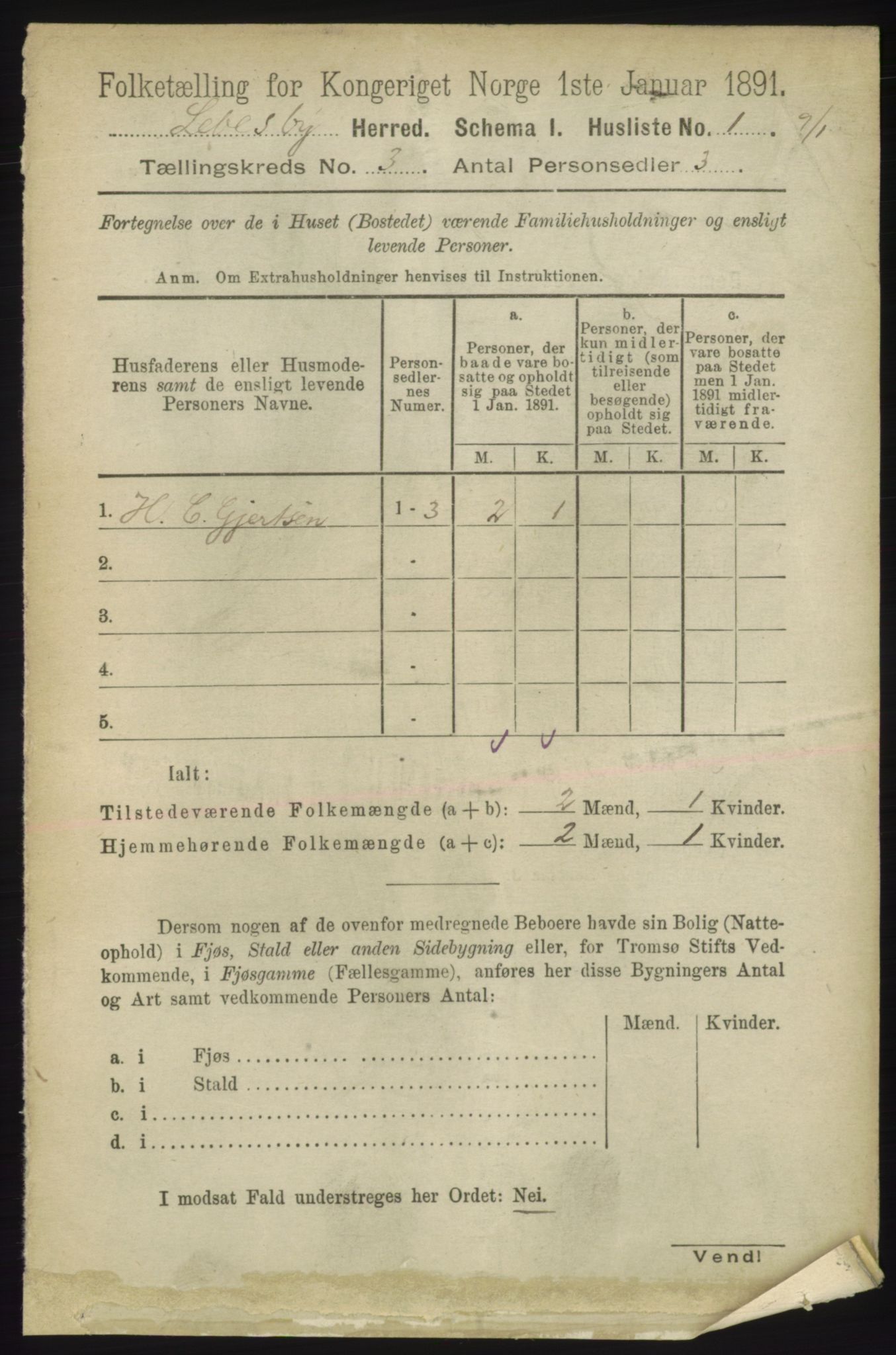 RA, 1891 census for 2022 Lebesby, 1891, p. 678