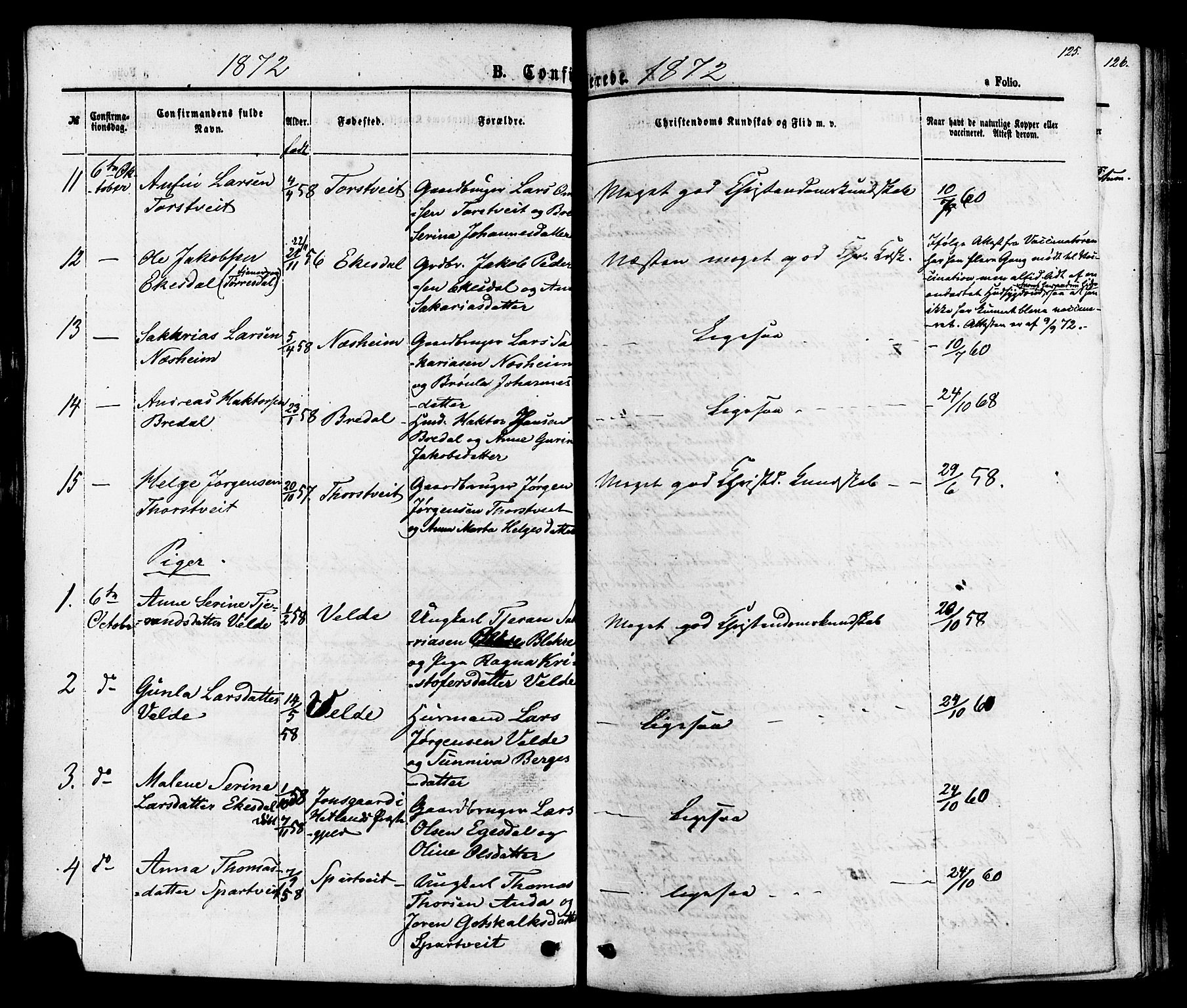 Skjold sokneprestkontor, AV/SAST-A-101847/H/Ha/Haa/L0007: Parish register (official) no. A 7, 1857-1882, p. 125