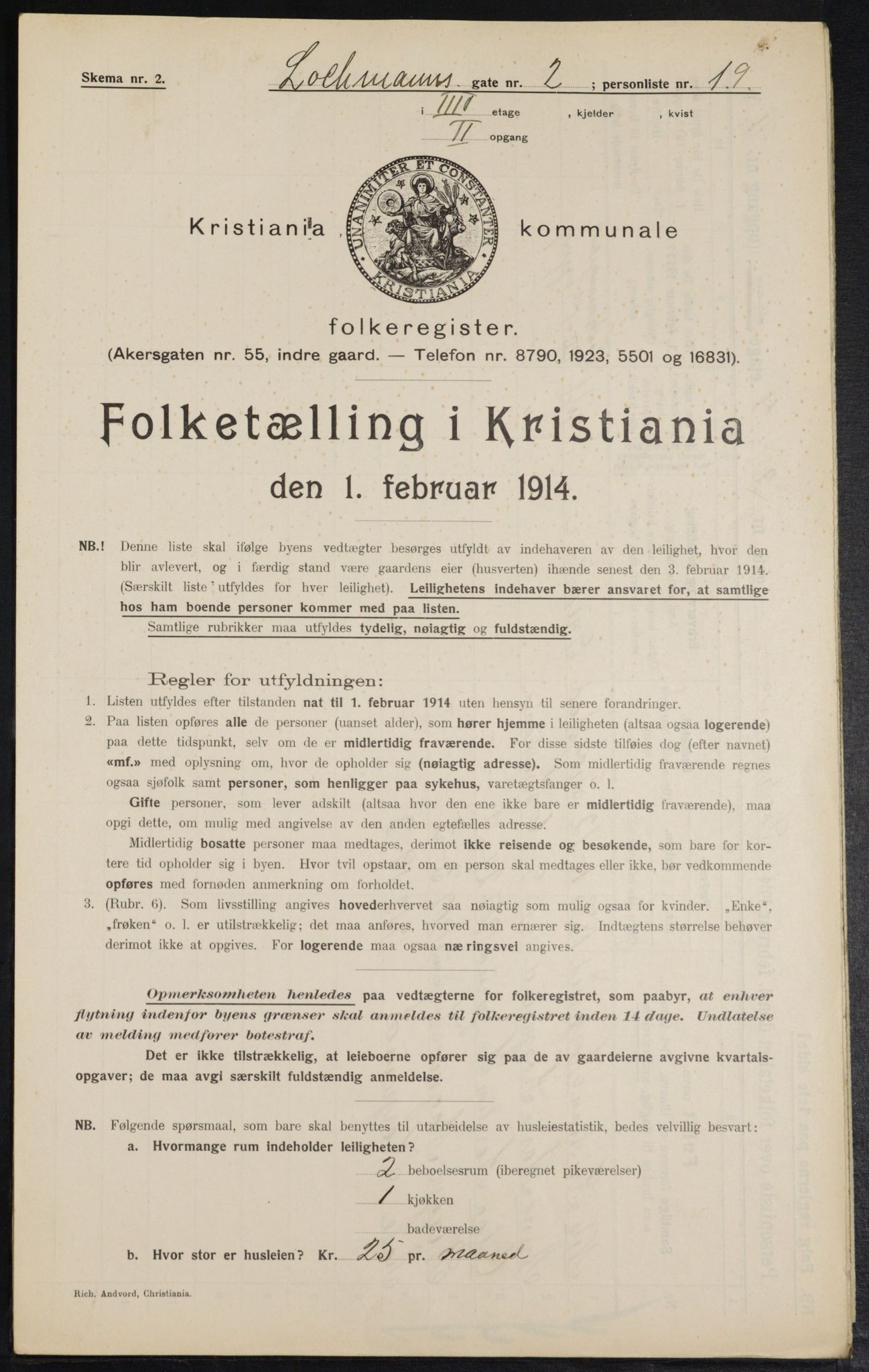 OBA, Municipal Census 1914 for Kristiania, 1914, p. 58153