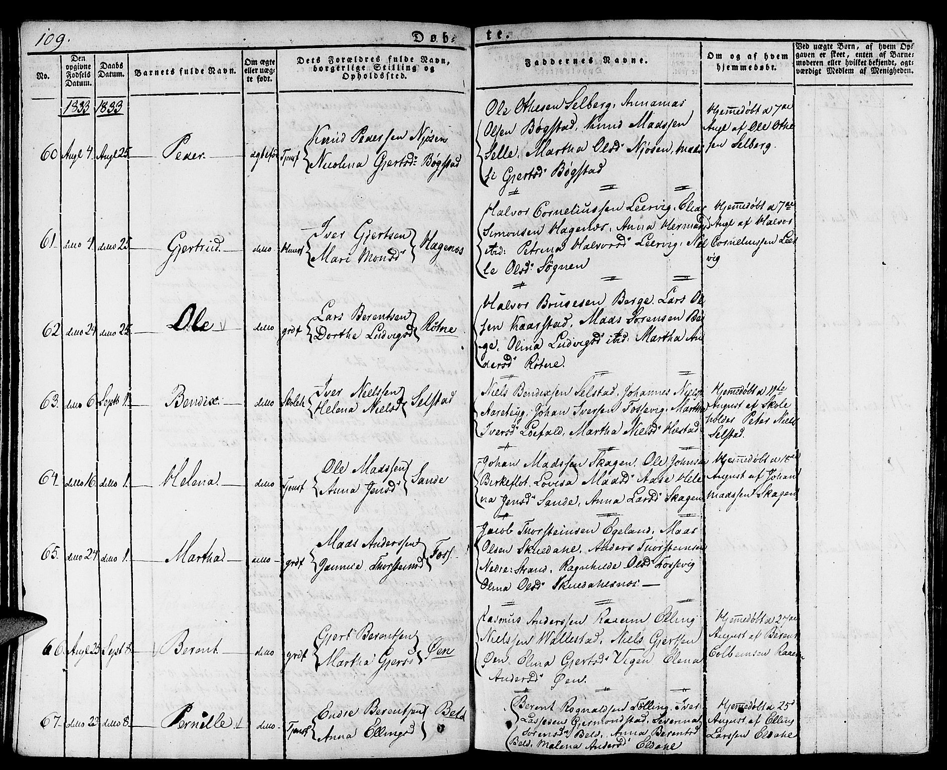 Gaular sokneprestembete, SAB/A-80001/H/Haa: Parish register (official) no. A 3, 1821-1840, p. 109