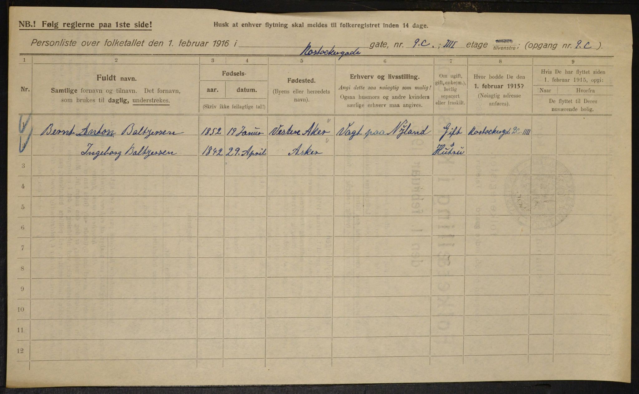 OBA, Municipal Census 1916 for Kristiania, 1916, p. 86893