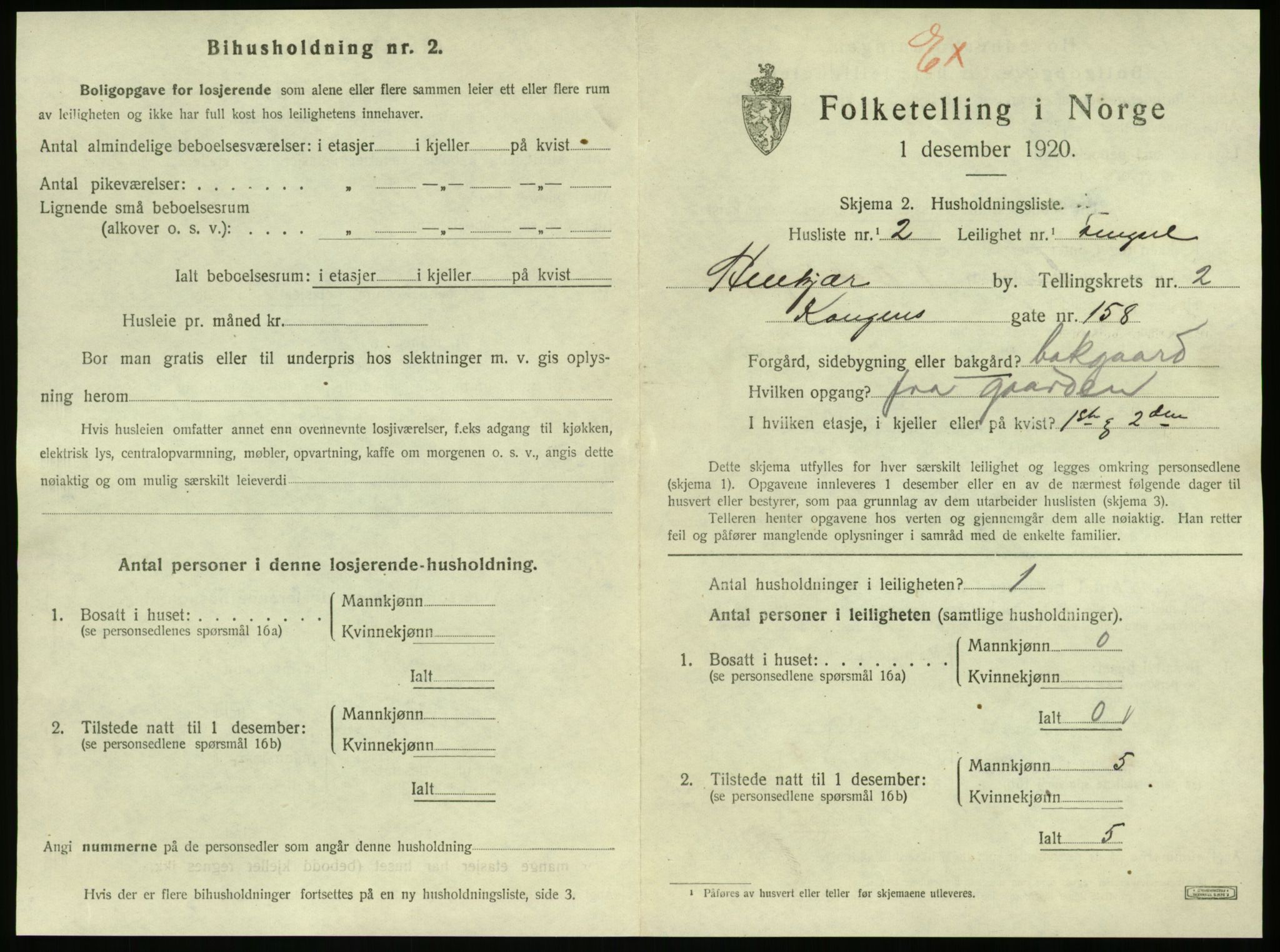 SAT, 1920 census for Steinkjer, 1920, p. 1442