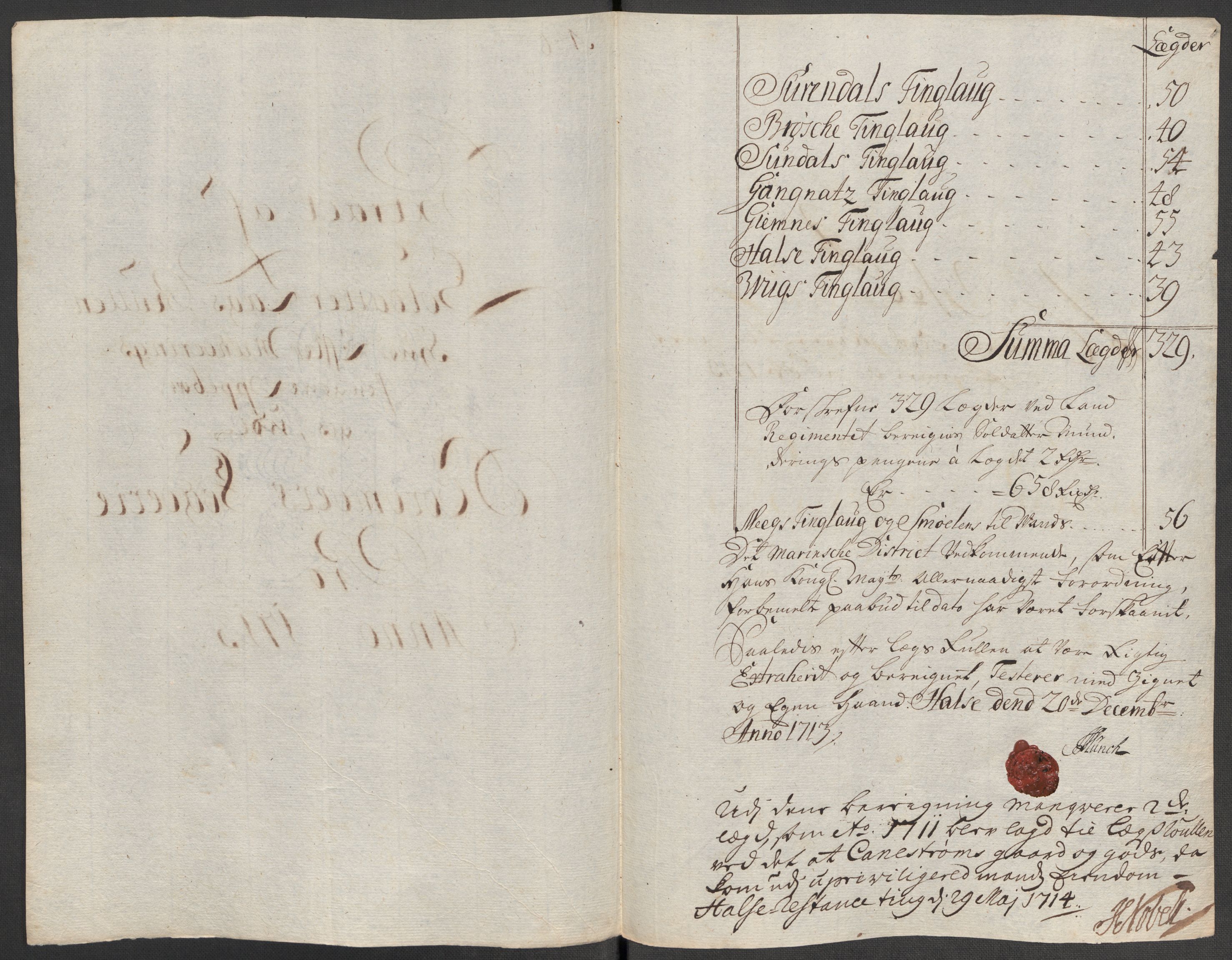 Rentekammeret inntil 1814, Reviderte regnskaper, Fogderegnskap, RA/EA-4092/R56/L3747: Fogderegnskap Nordmøre, 1713, p. 91
