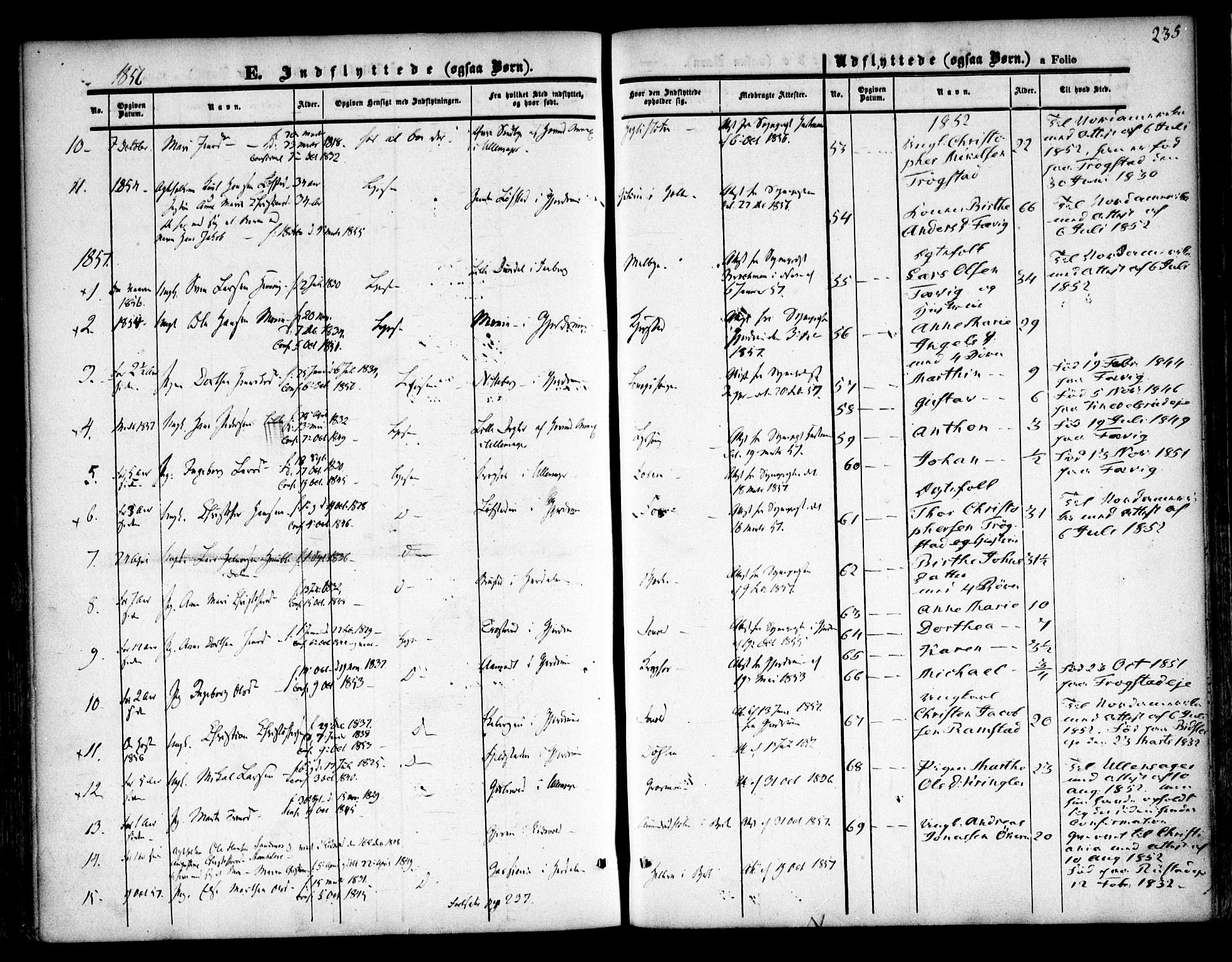 Nannestad prestekontor Kirkebøker, SAO/A-10414a/F/Fa/L0011: Parish register (official) no. I 11, 1850-1859, p. 235