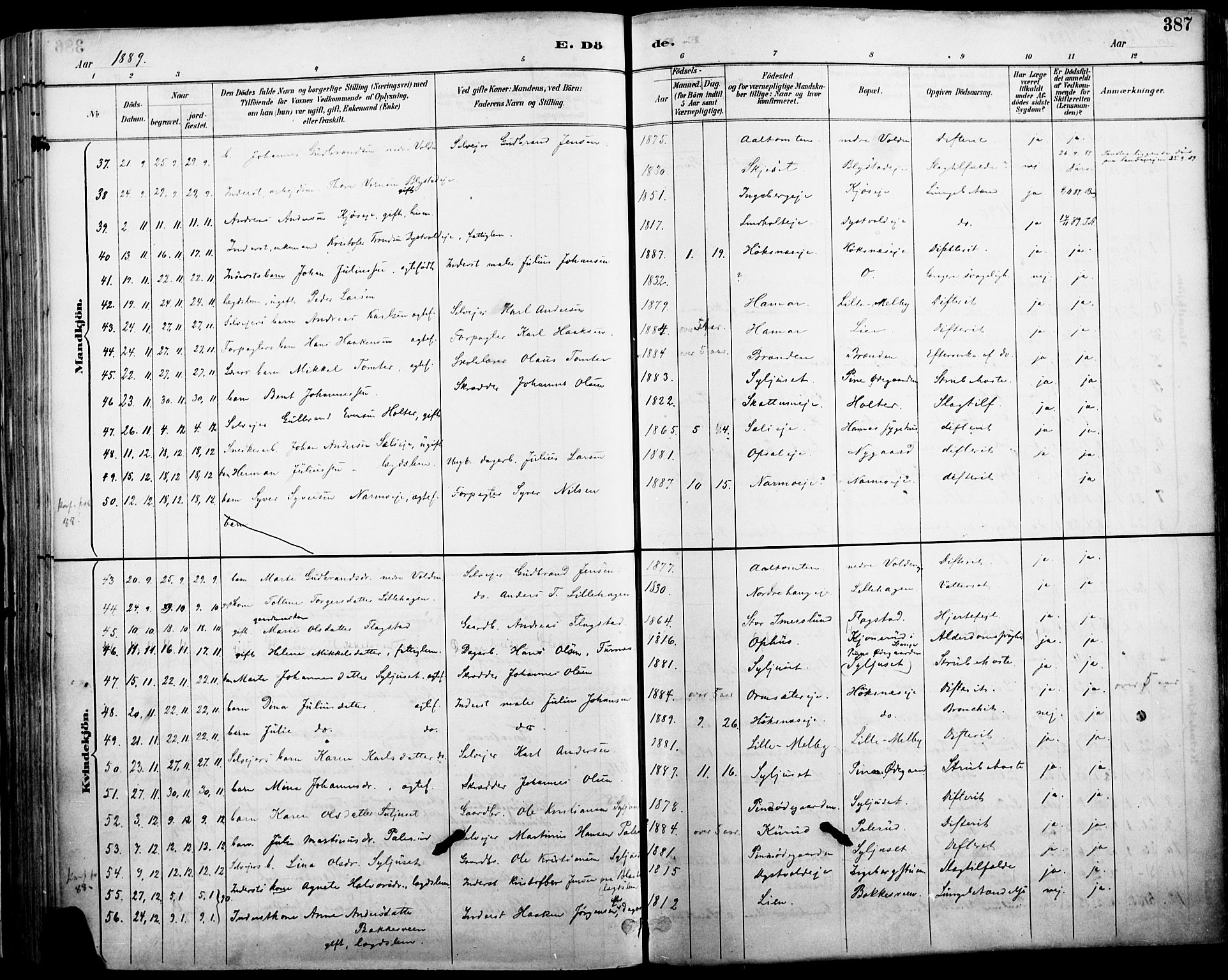 Vang prestekontor, Hedmark, AV/SAH-PREST-008/H/Ha/Haa/L0019A: Parish register (official) no. 19, 1886-1900, p. 387