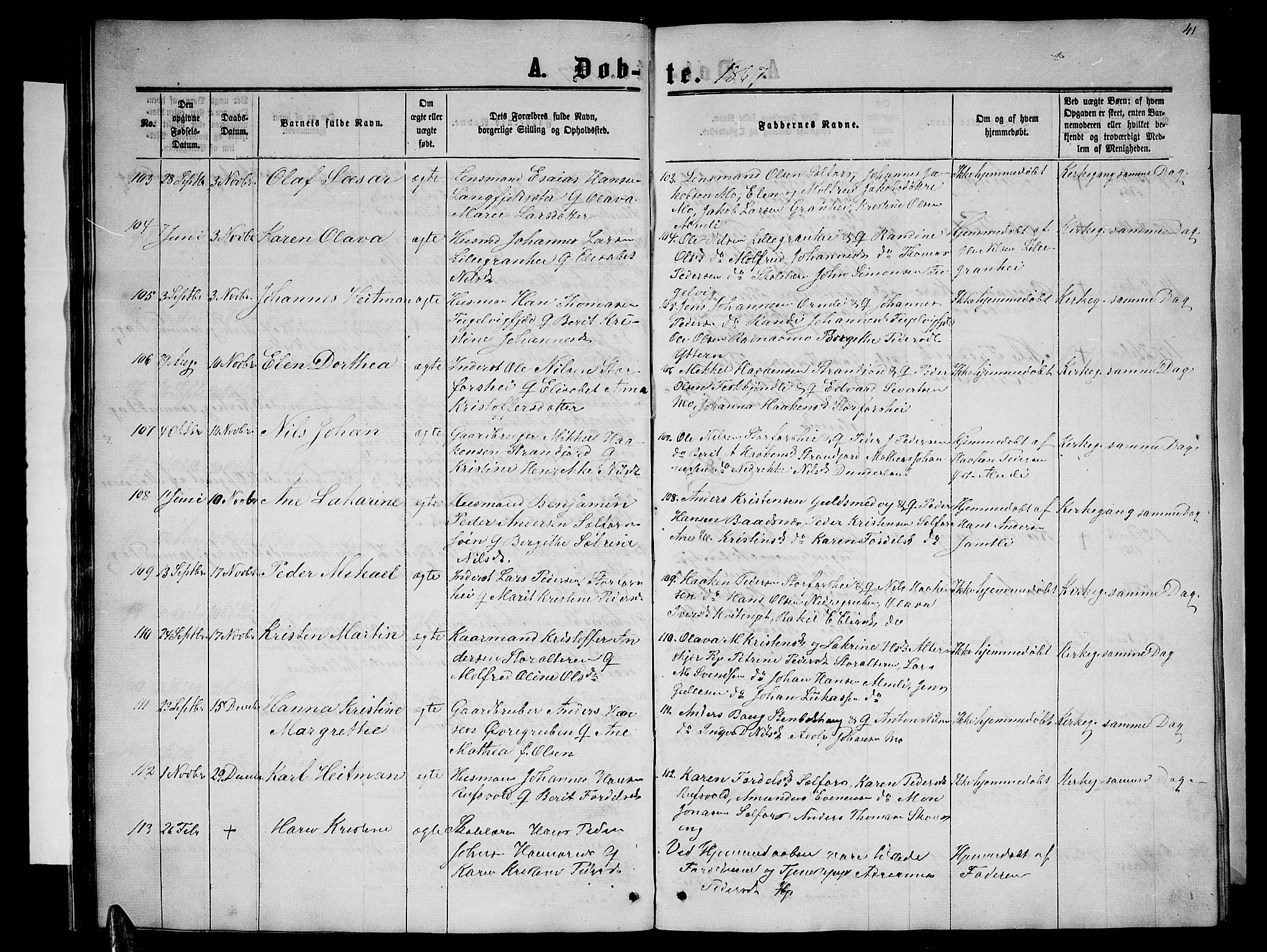 Ministerialprotokoller, klokkerbøker og fødselsregistre - Nordland, SAT/A-1459/827/L0415: Parish register (copy) no. 827C04, 1864-1886, p. 41