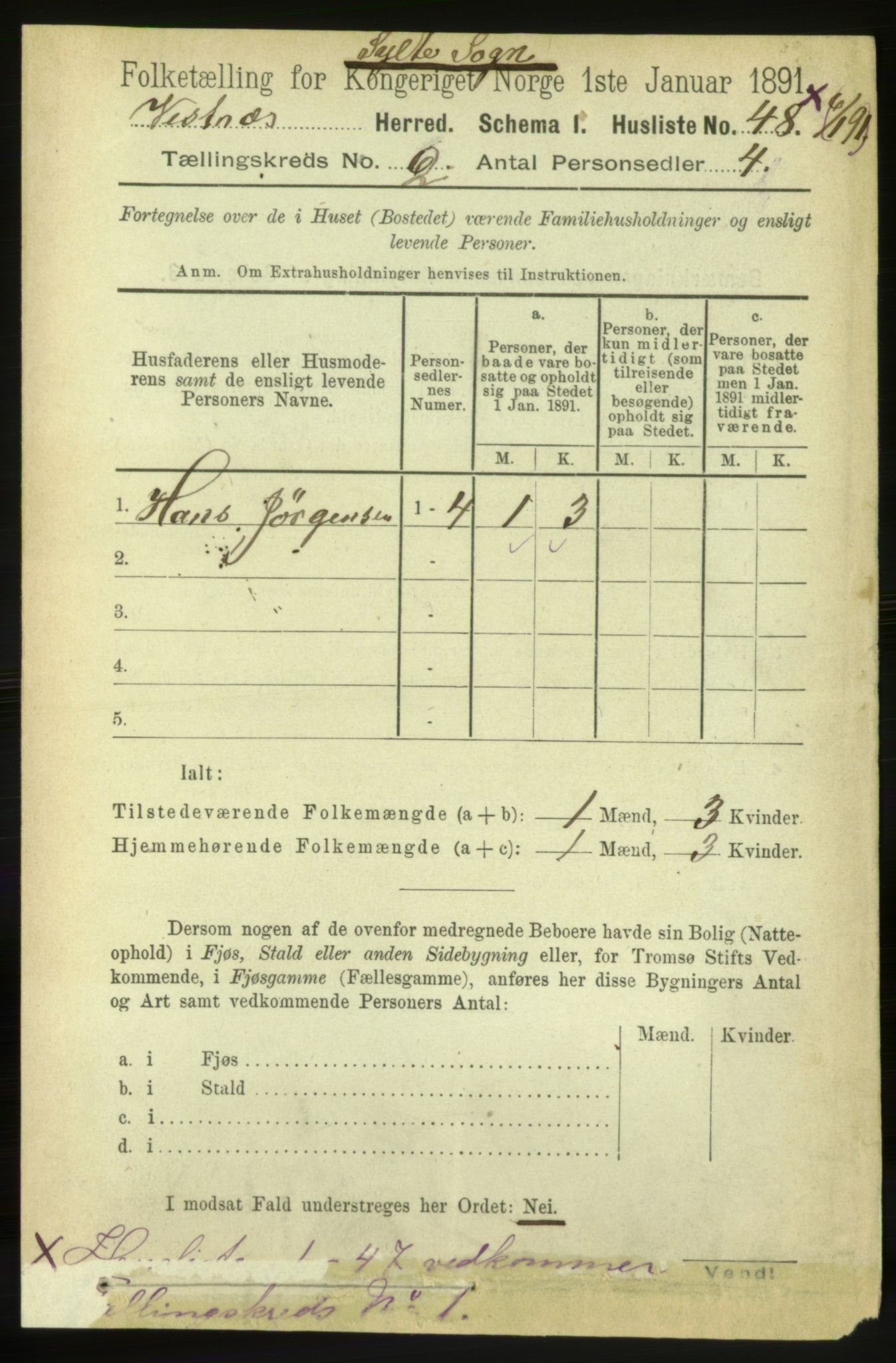 RA, 1891 census for 1535 Vestnes, 1891, p. 361
