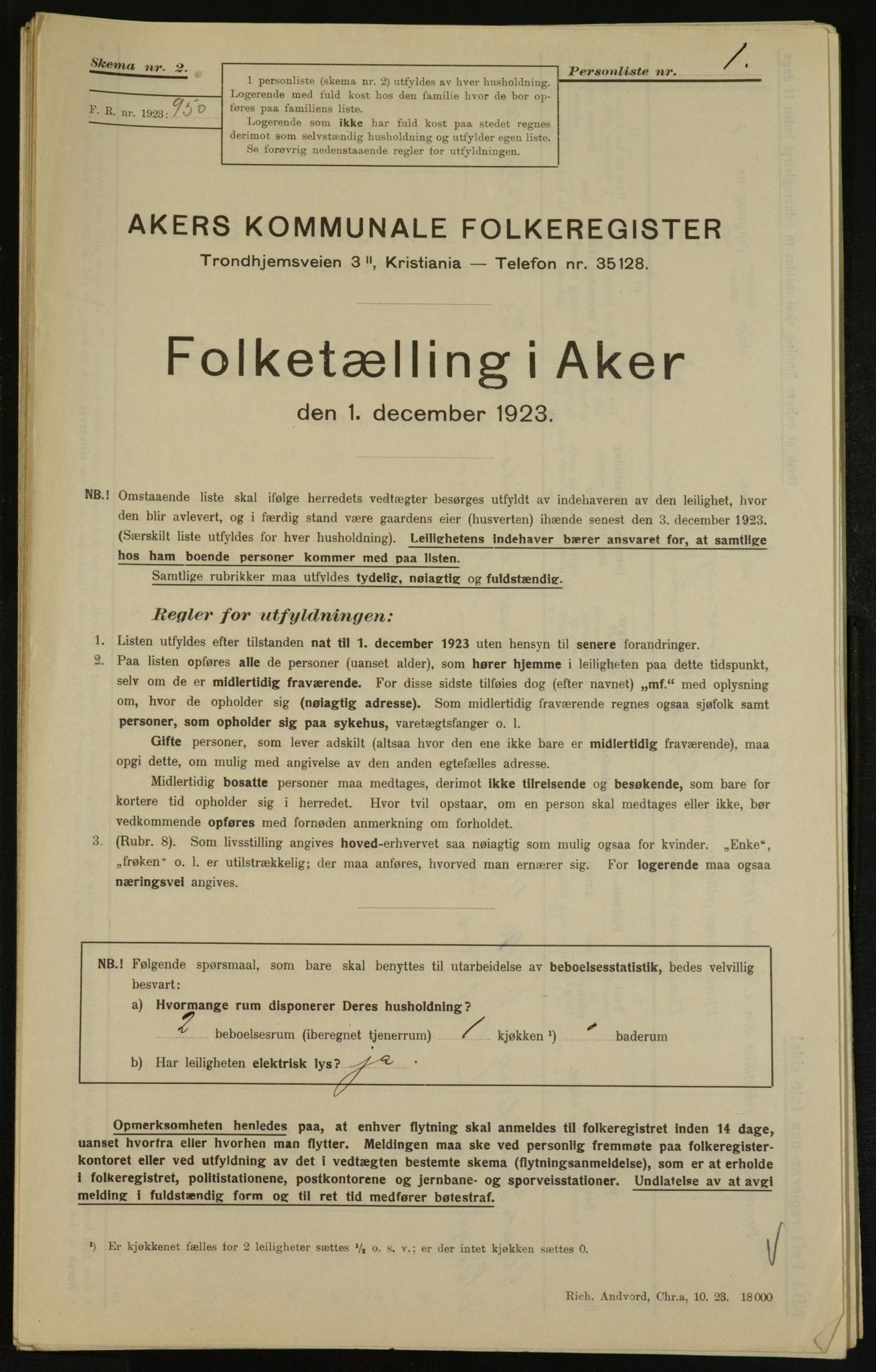 , Municipal Census 1923 for Aker, 1923, p. 28640